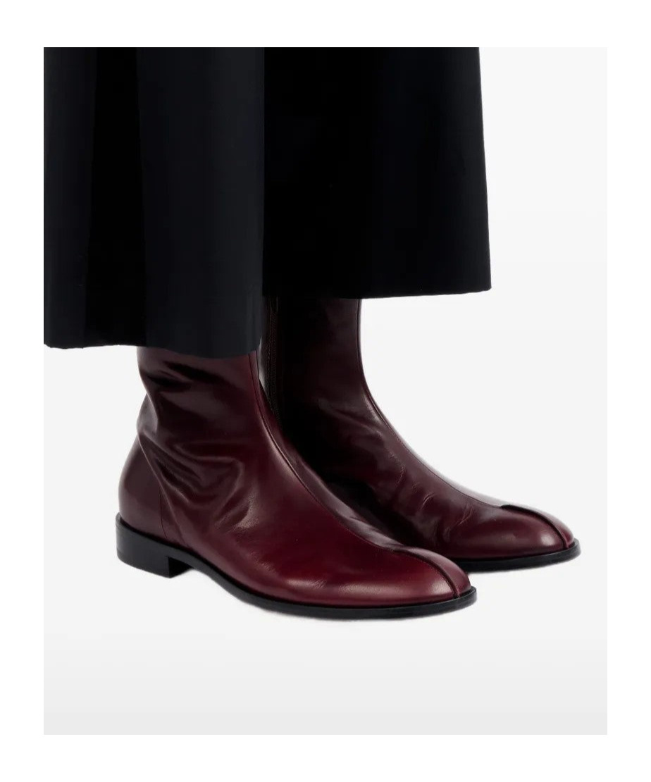 Mm6 Maison Margiela Ankle Boot With Polished Leather Upper In Brown