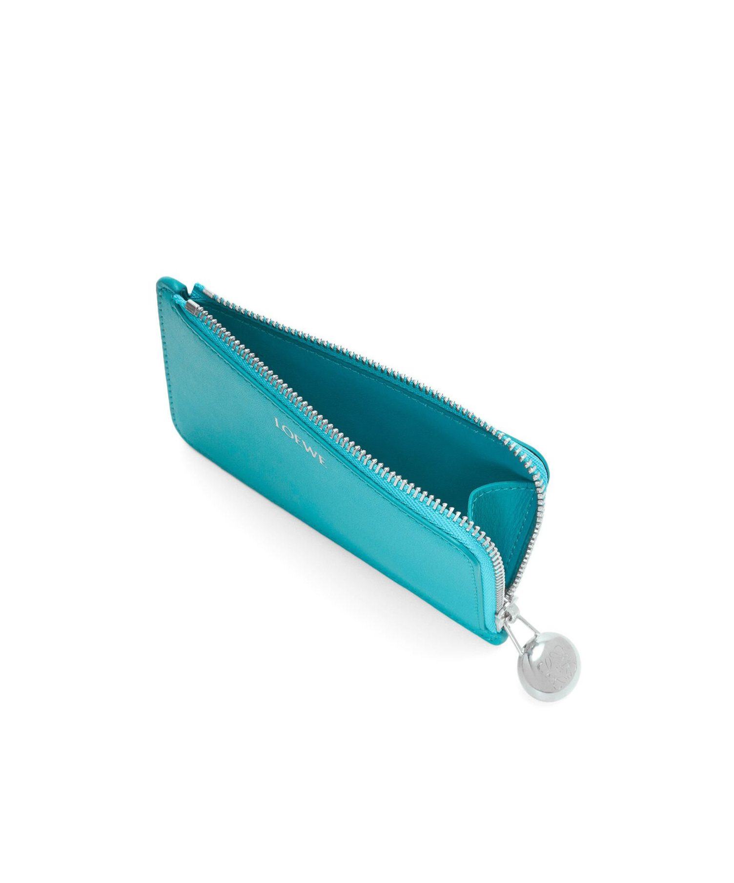 Loewe Embossed Logo Pebble Coin Cardholder In Green