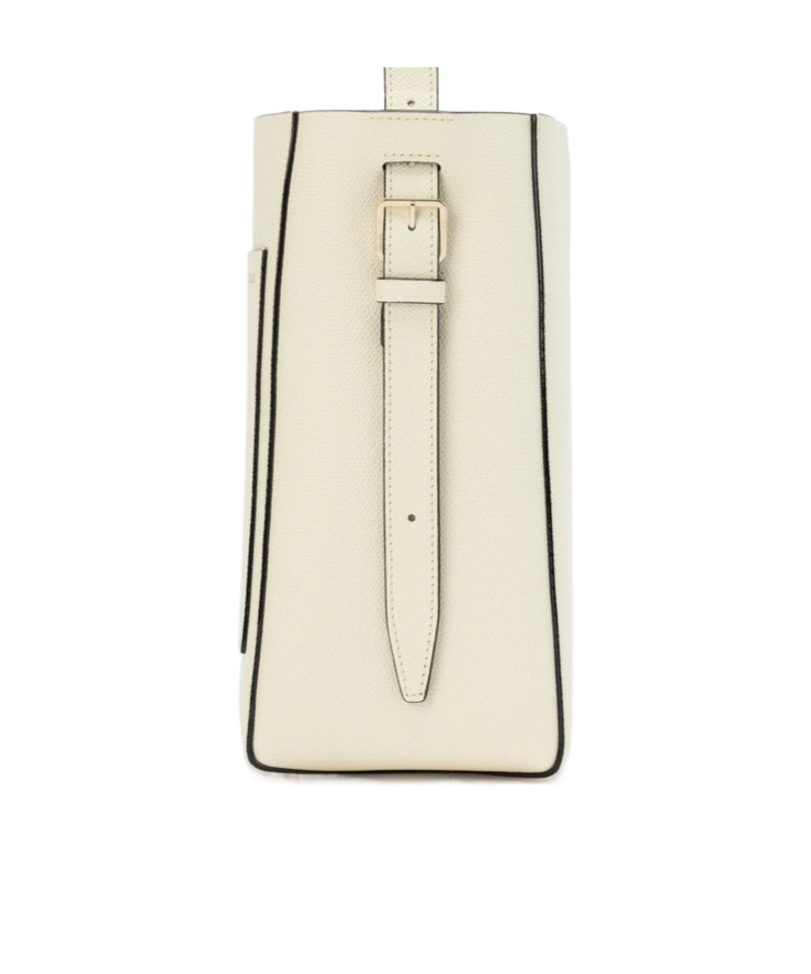 Valextra Small Bucket Bag With Seal In White