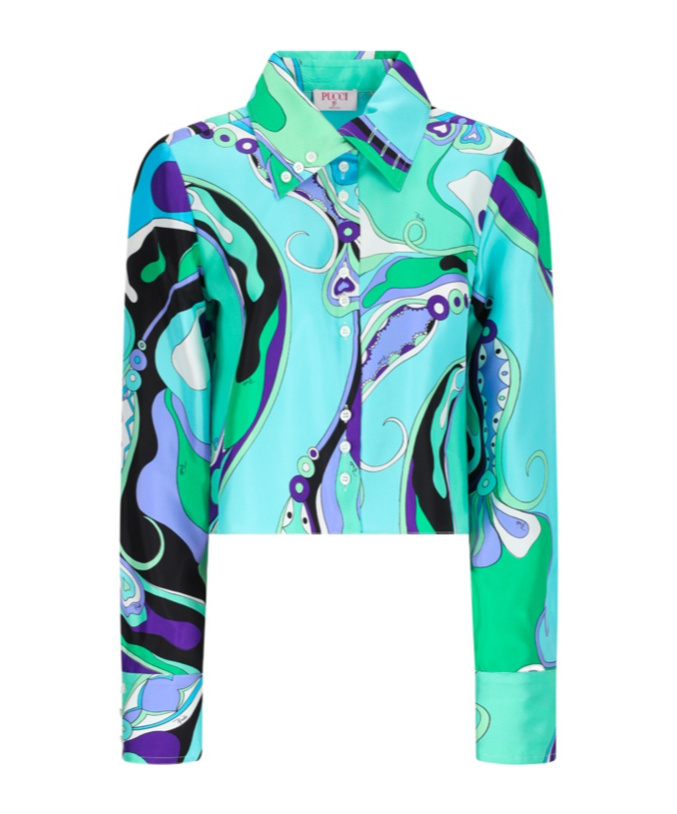 Emilio Pucci Pucci Pattern-printed Cropped Shirt In Multi