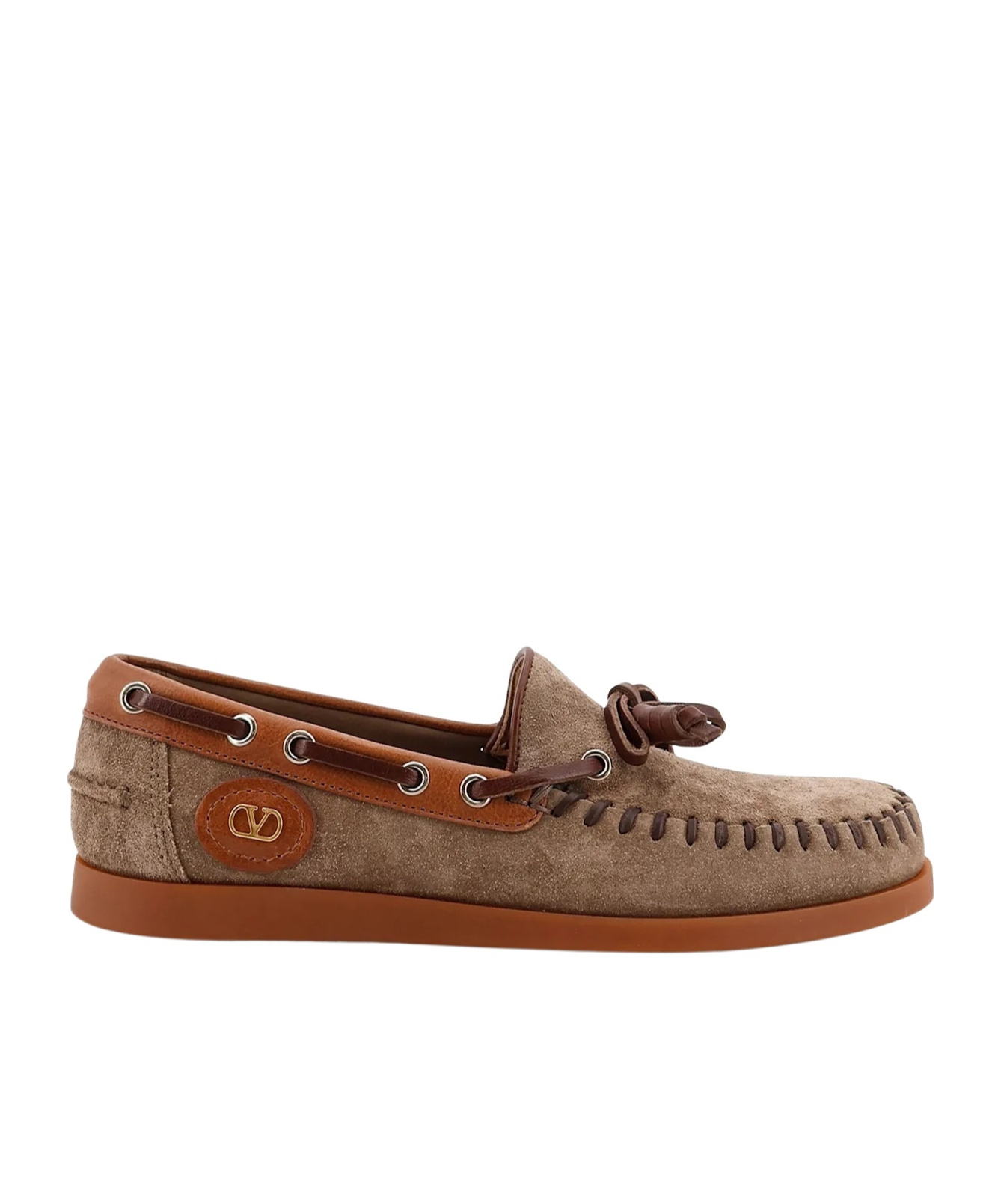 Valentino Garavani Round-toe Loafers In Brown