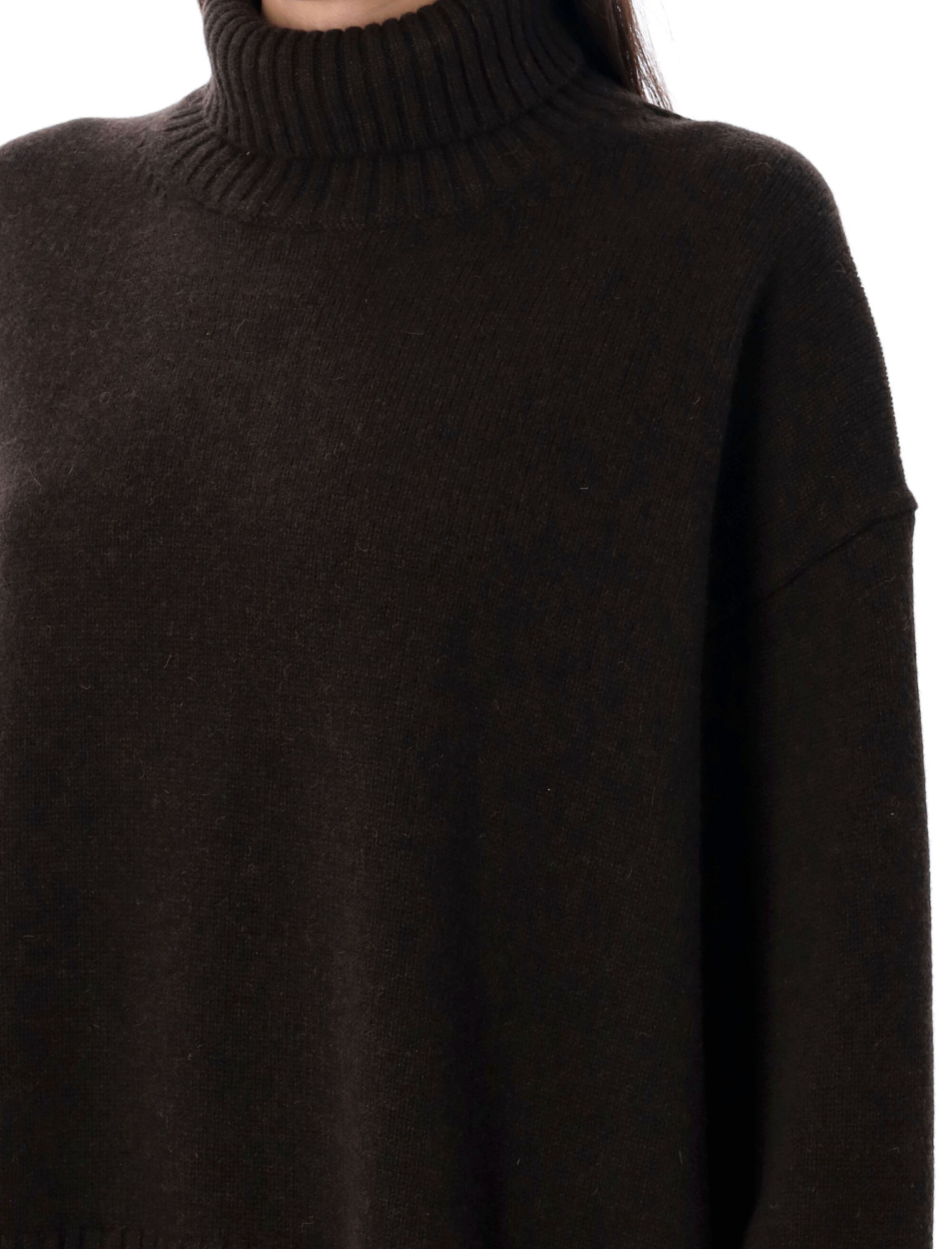 Soeur William High Neck Wool Knit Pullover In Black