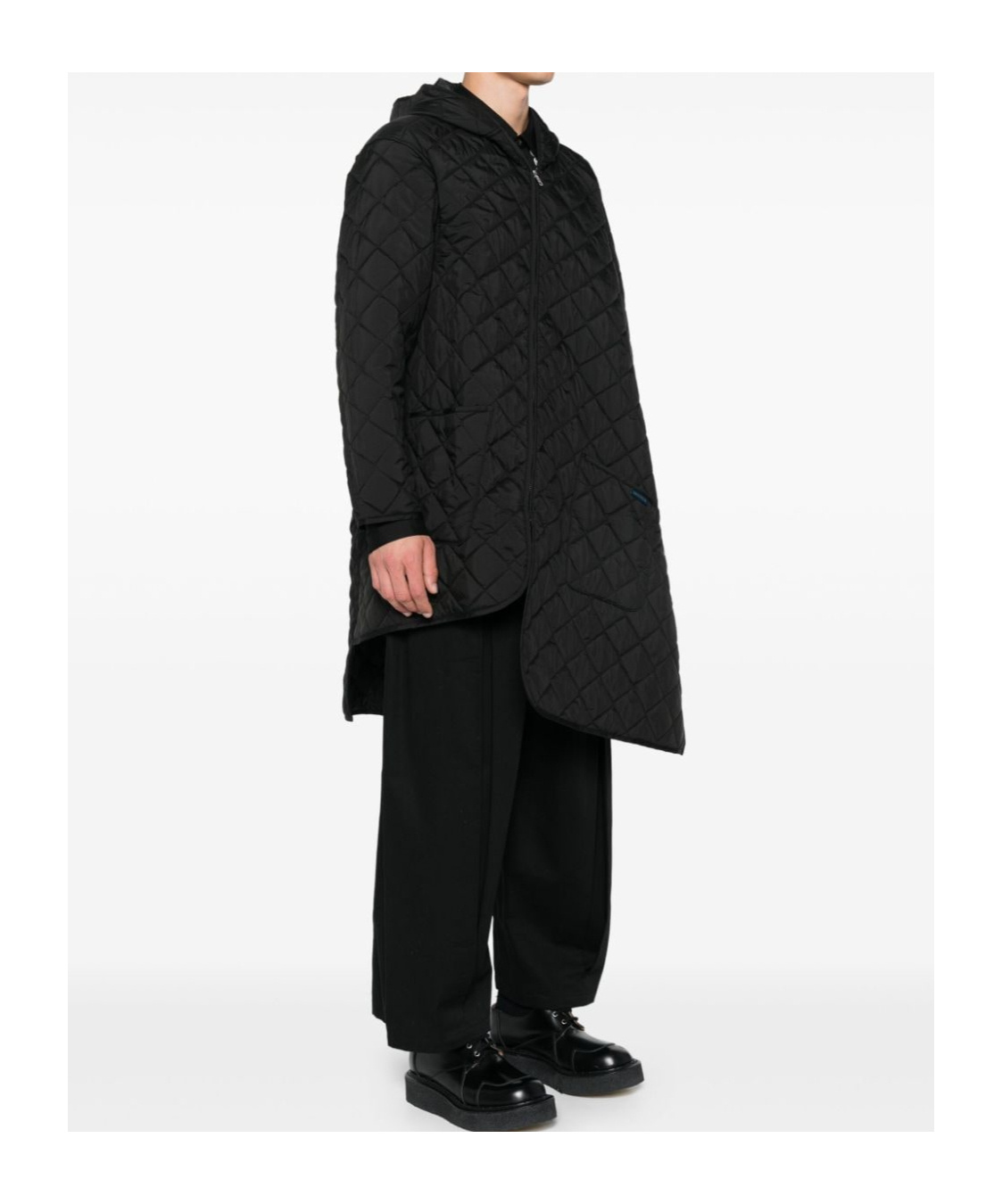 Comme Des Garçons Asymmetrical Zipper Cotton Suit In Black