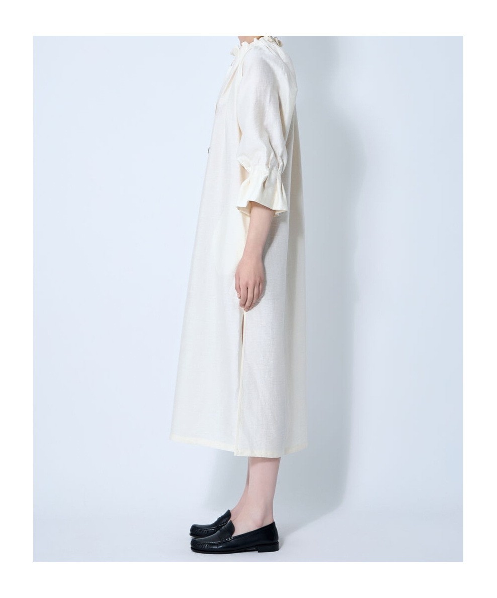 Max Mara Jene Ruffled-sleeve Midi Dress In Brown