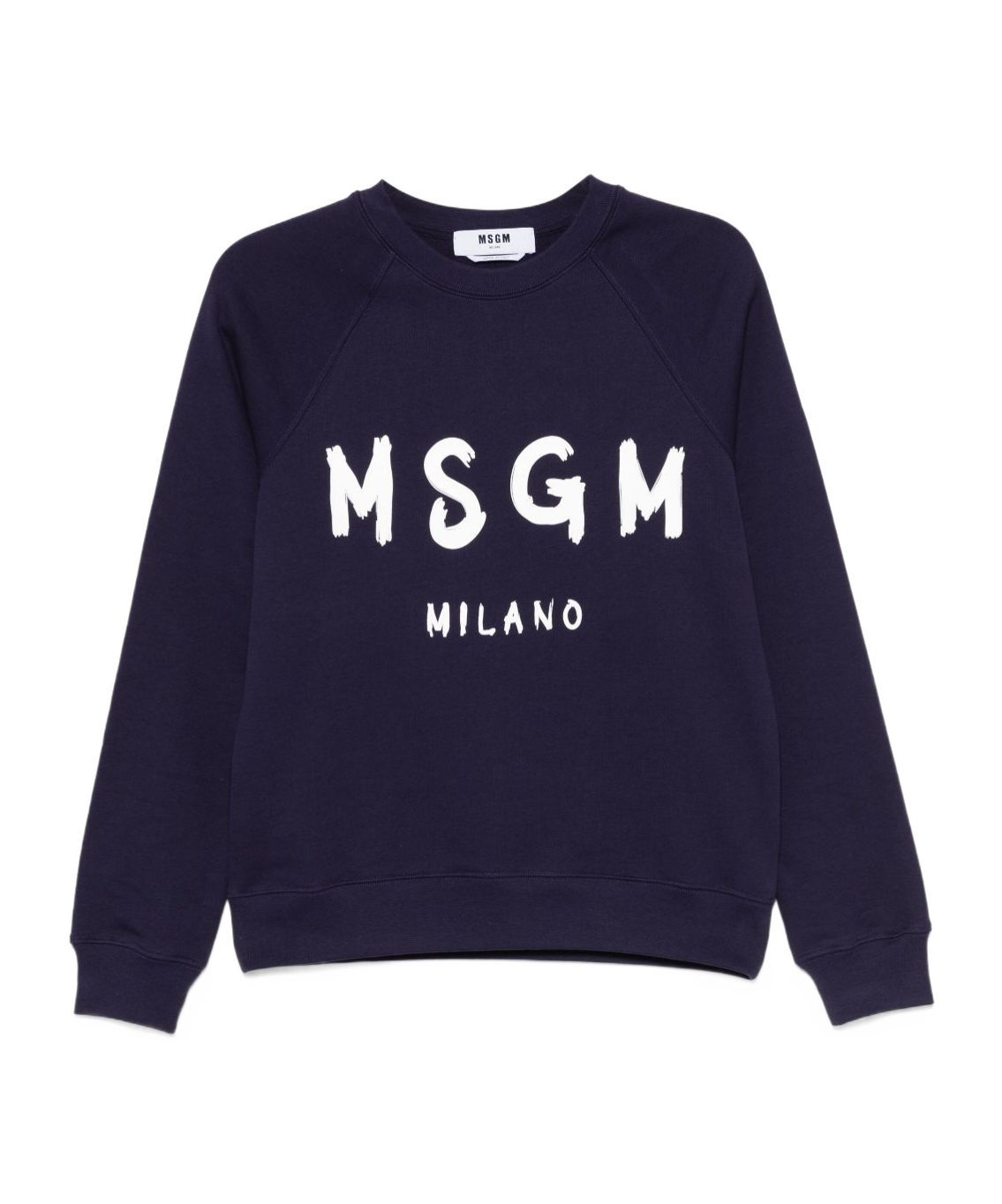 Msgm Black Crewneck Sweatshirt With Logo Print In Black