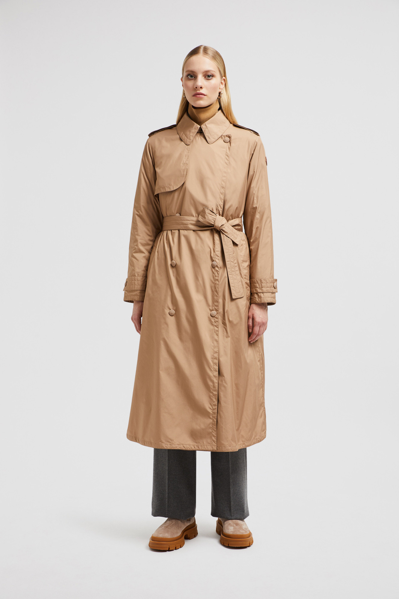 MONCLER BARBETANE DOWN TRENCH COAT