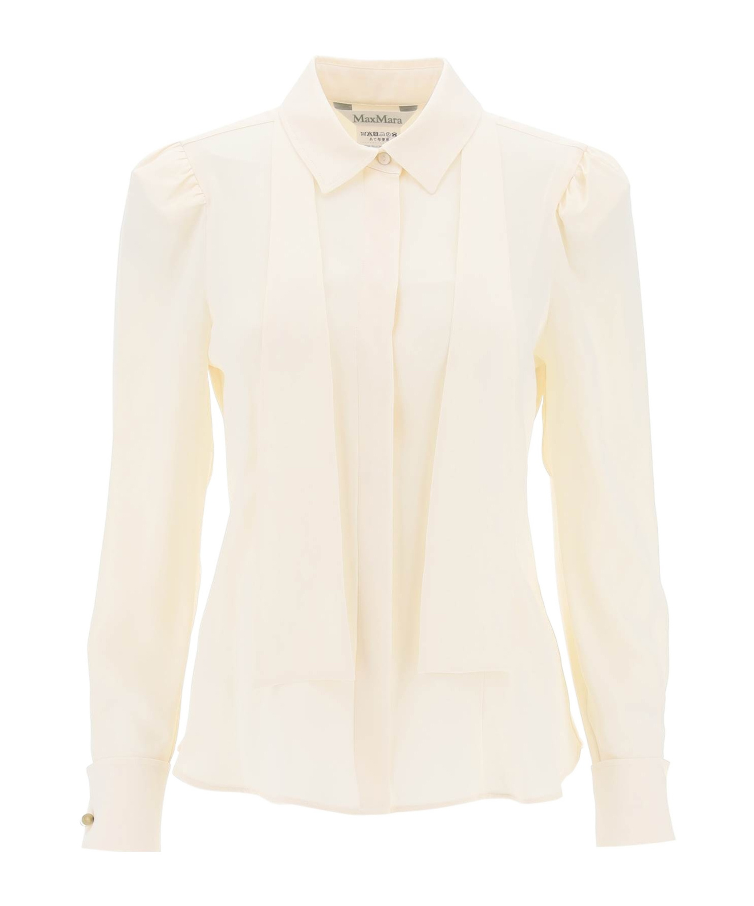 Max Mara Long Sleeve Button-down Shirt In White