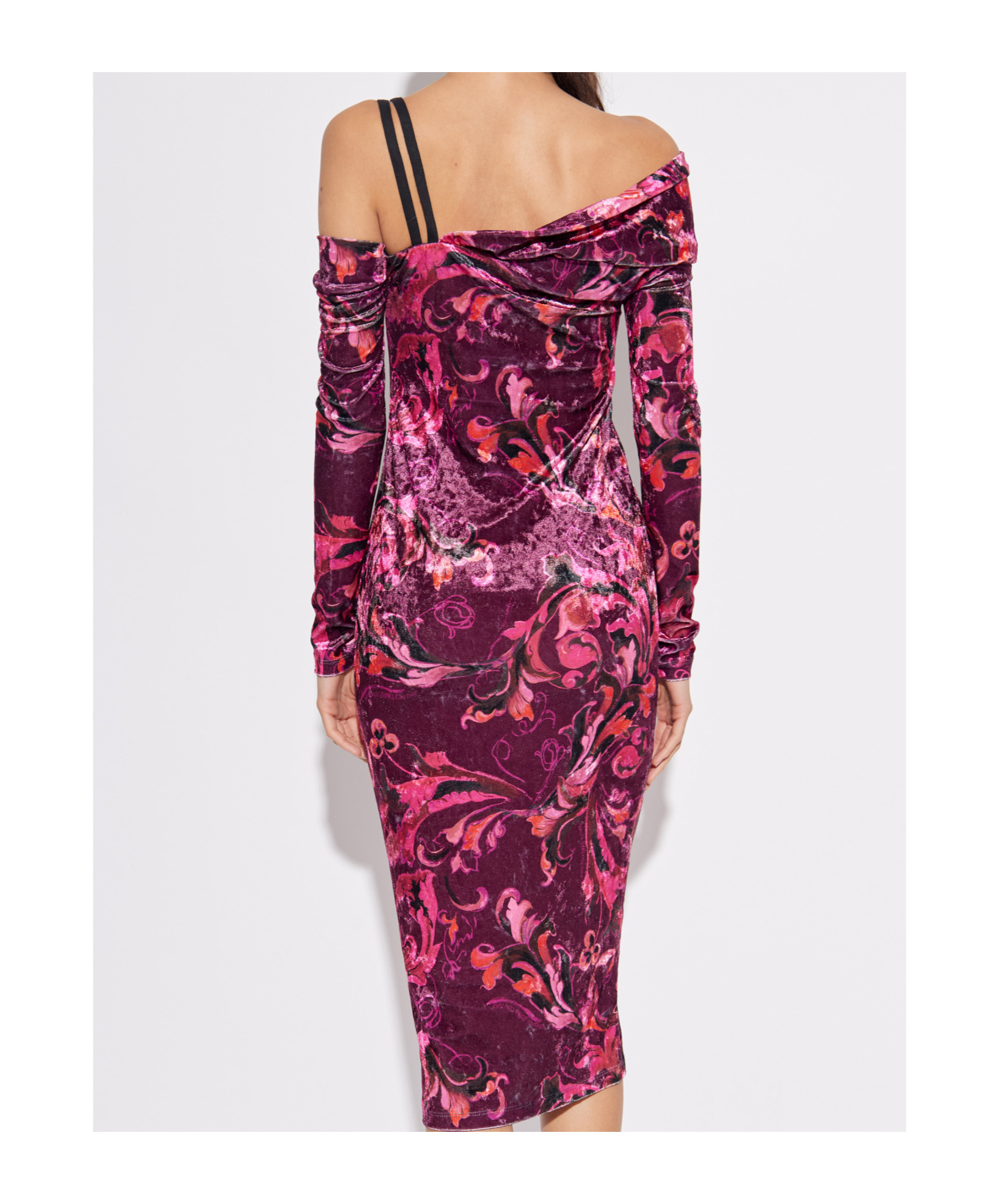 Versace Jeans Asymmetrical Dress In Pink