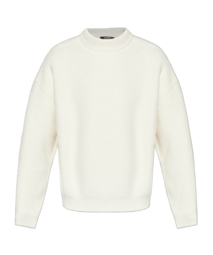 Jacquemus Pavane Intarsia Alpaca-blend Sweater In White