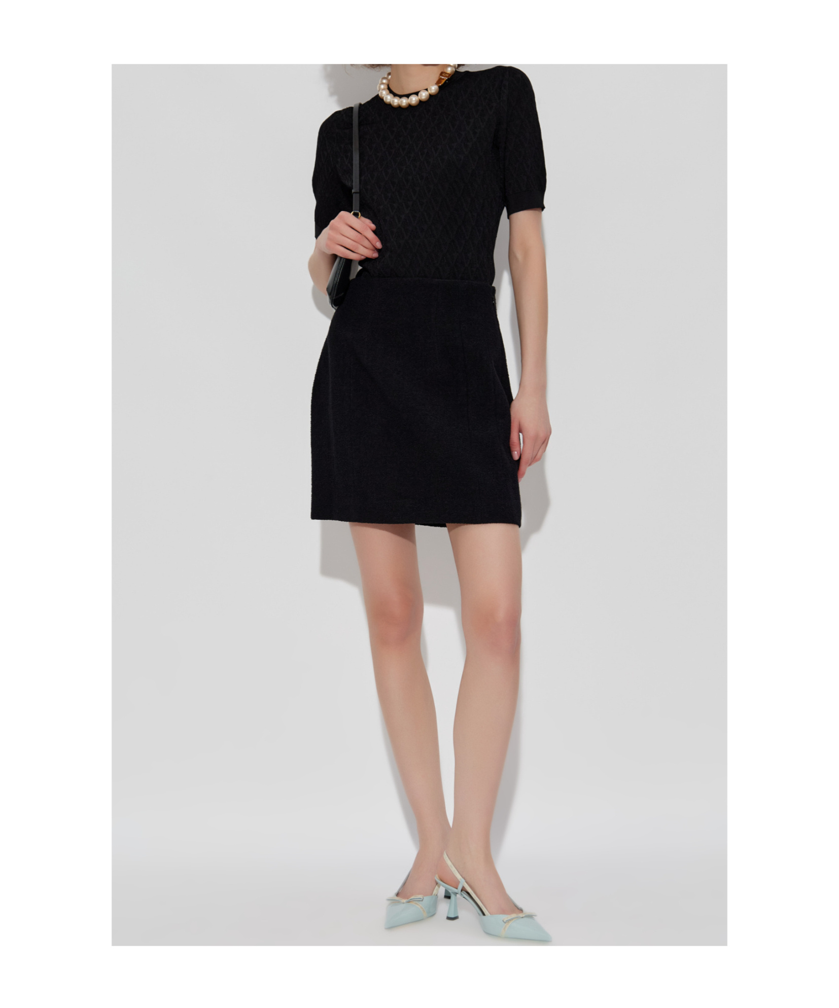 Alessandra Rich A-line Mini Skirt In Black