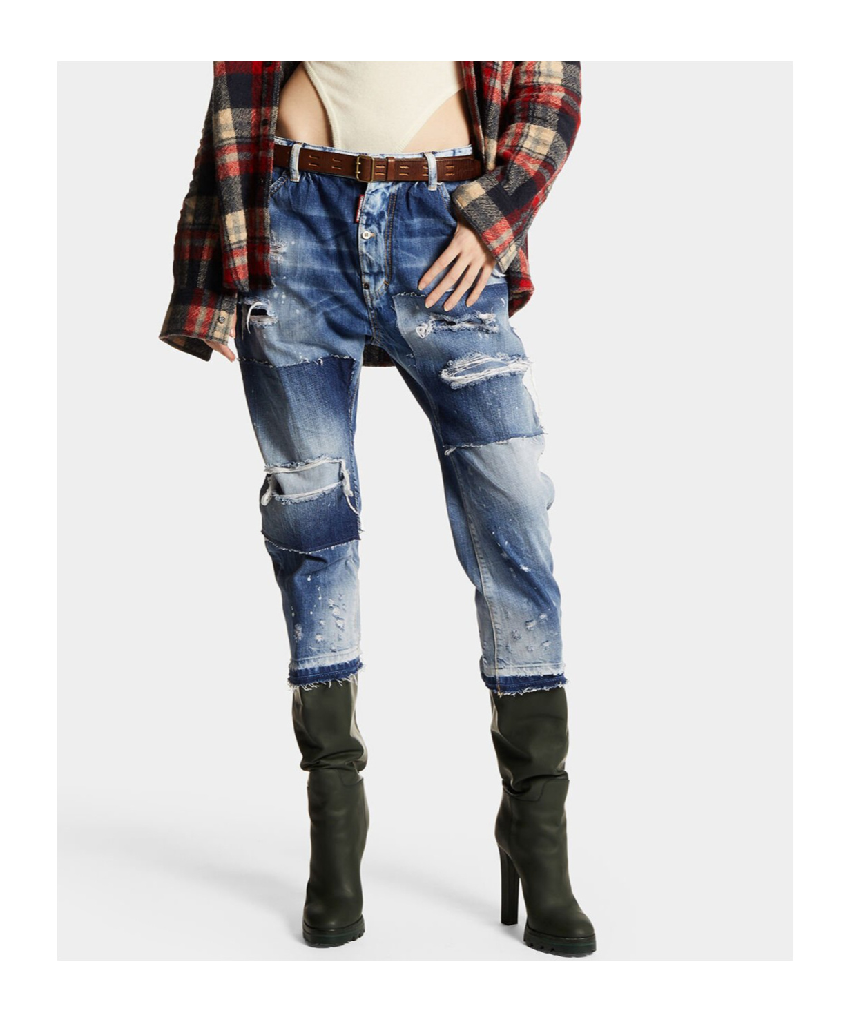 Shop Dsquared2 Broken And Water-washed Jeans In Blue