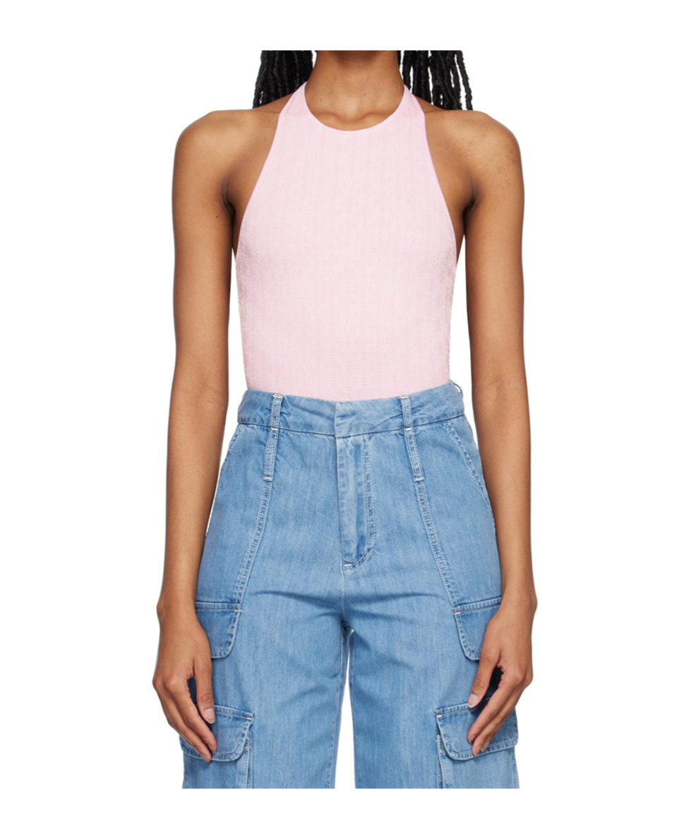 Wolford Pink Succession Bodysuit In Blue
