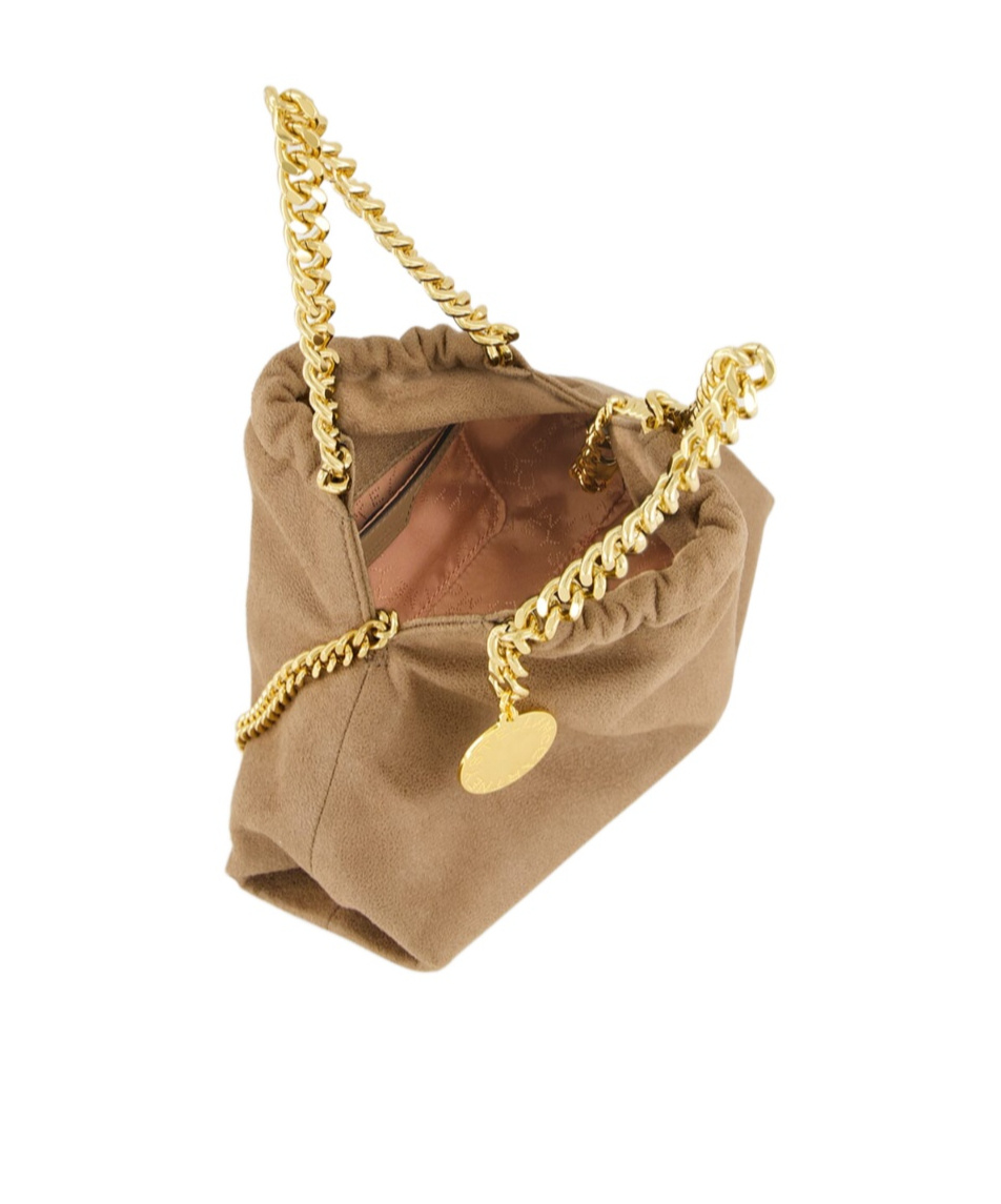 Stella Mccartney Falabella Mini Crossbody Drawstring Bags In Brown