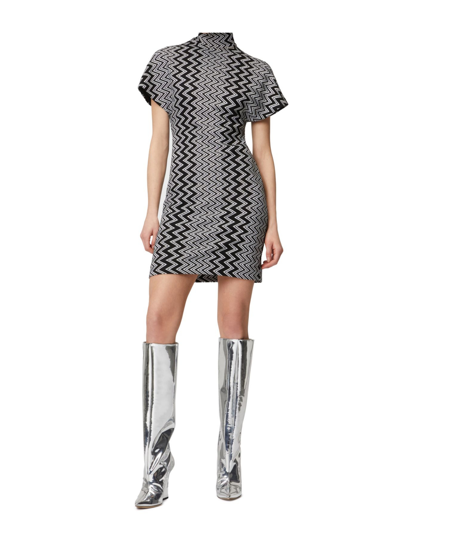 Missoni Turtleneck Dress In Black