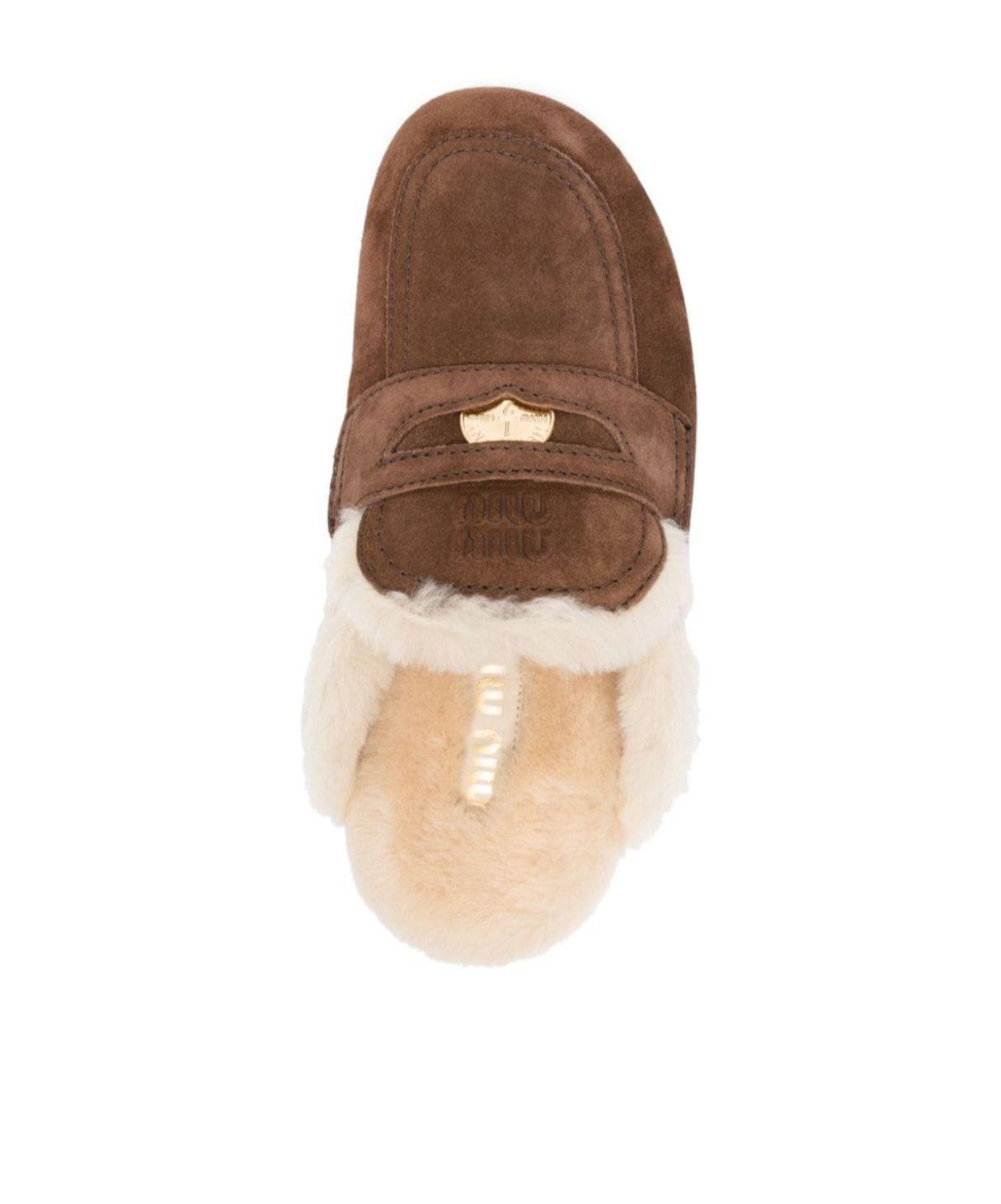 Miu Miu Logo Muller Shoes In Brown