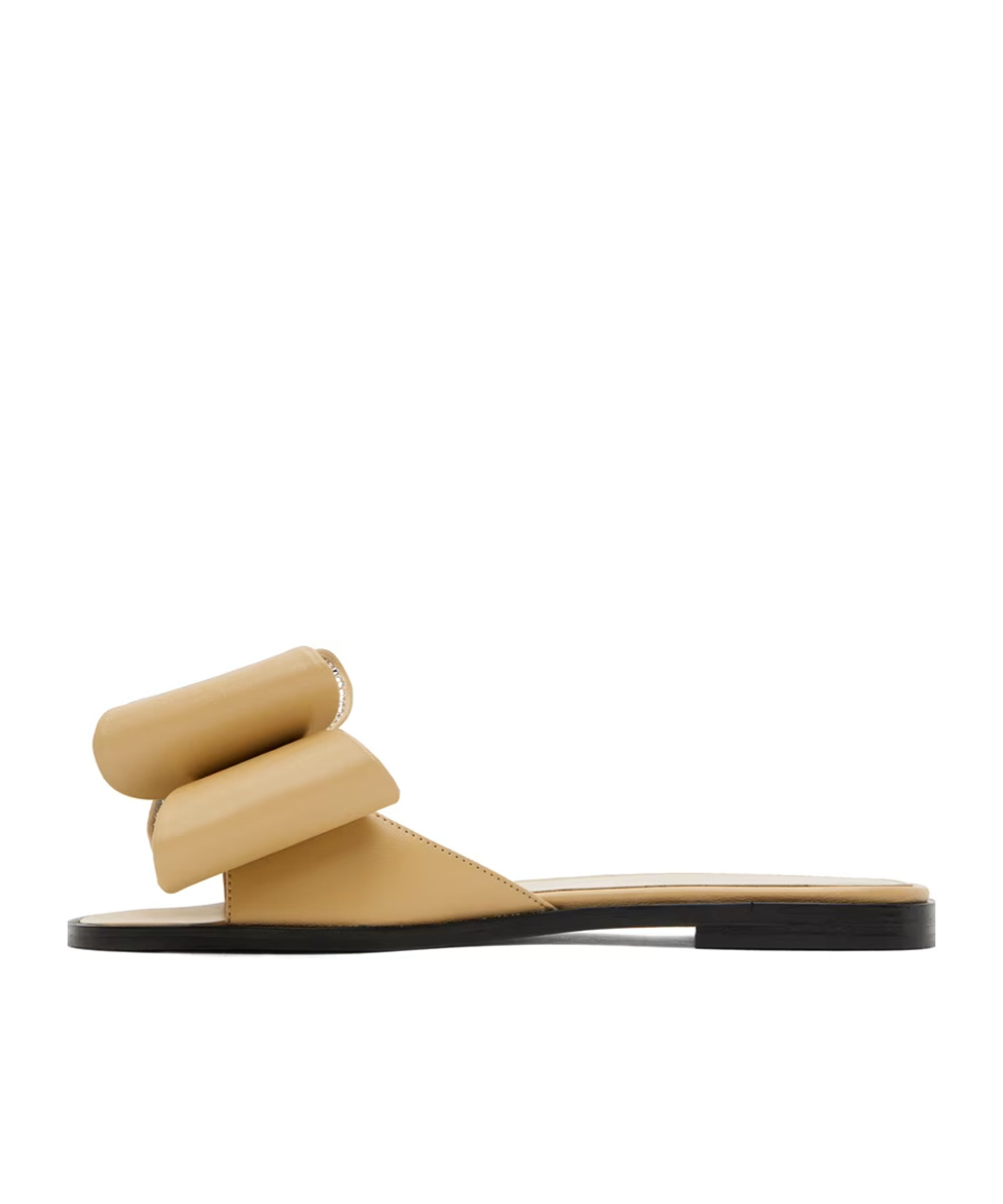 Mach&mach Front Bow Slippers In Nude