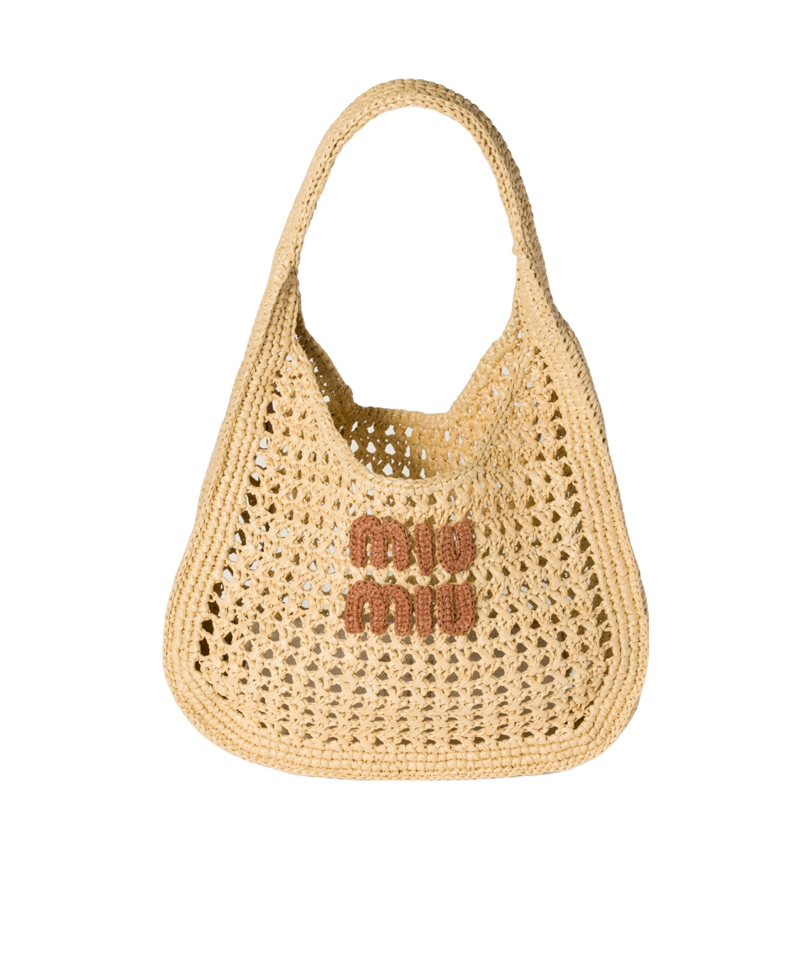 Miu Miu Raffia-effect Woven Hobo Bag