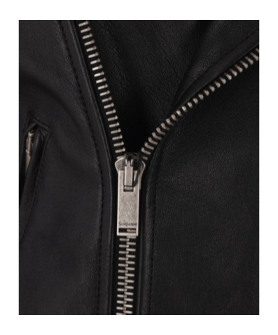 Saint Laurent Leather Jacket In Black