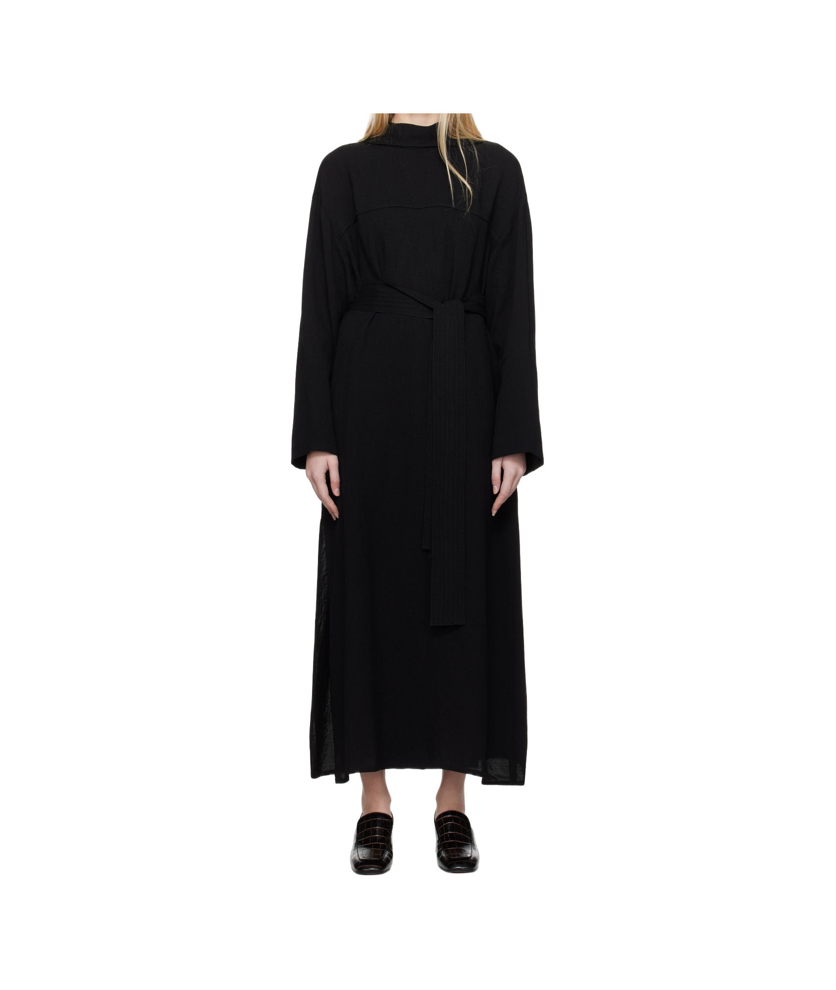 Studio Nicholson Black Reva Midi Dress In Black