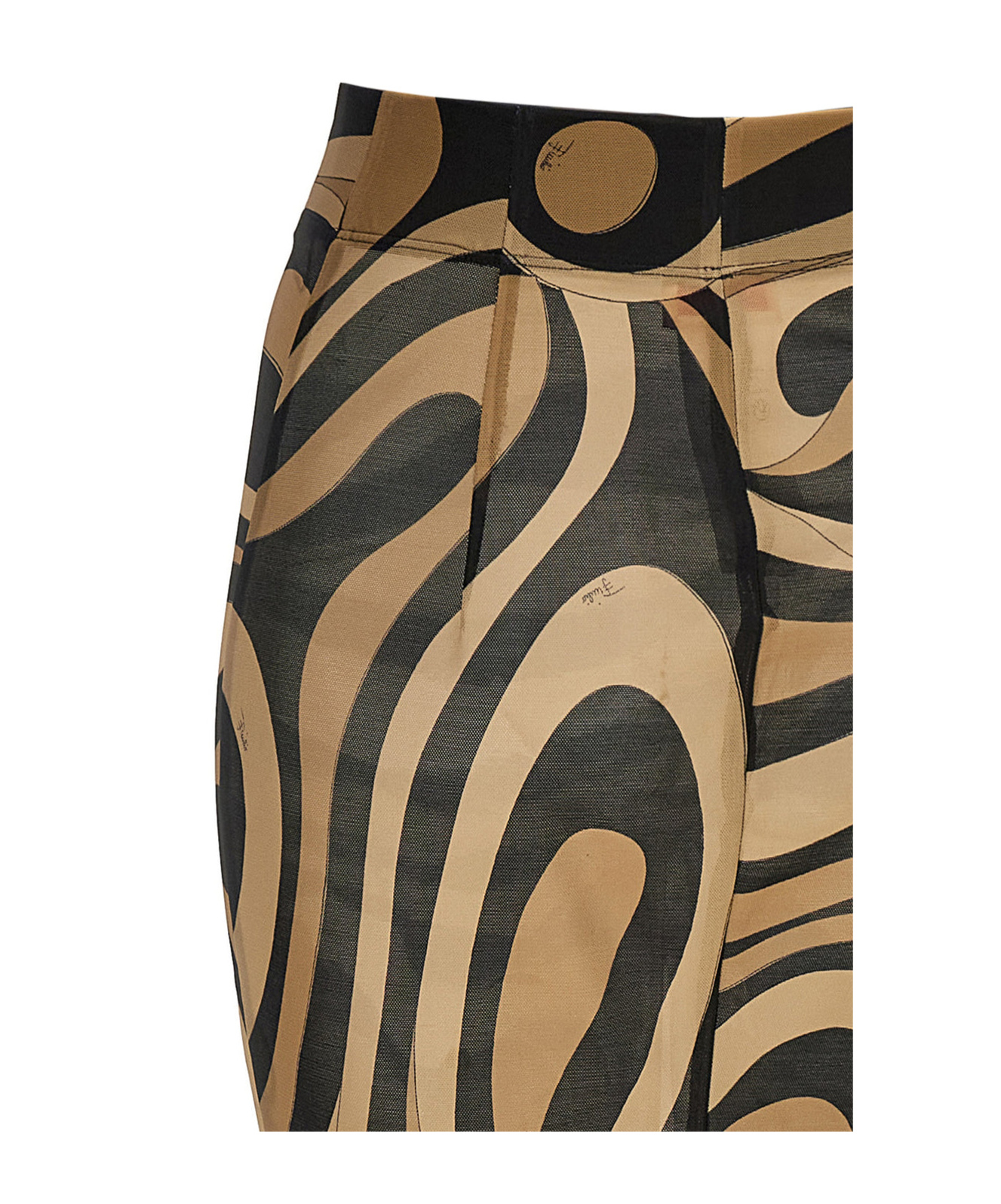 Pucci High Waist Abstract Pattern Midi Length Skirt In Black
