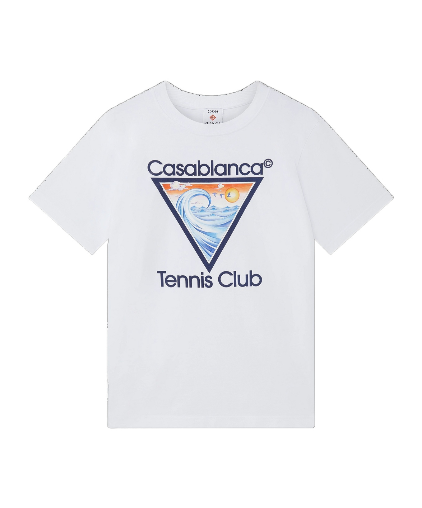 Casablanca White Tennis Club Print T-shirt In White