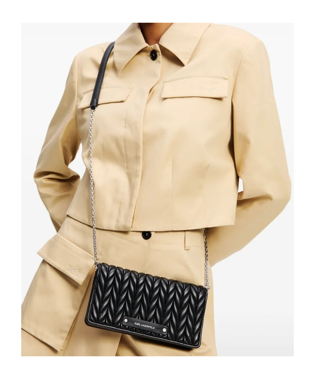 Karl Lagerfeld K/weave Crossbody Bag In Black
