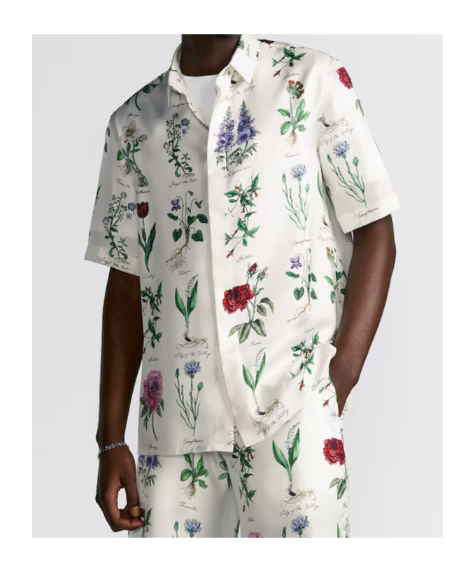 Dior Single-breasted Short-sleeved Shirt In White