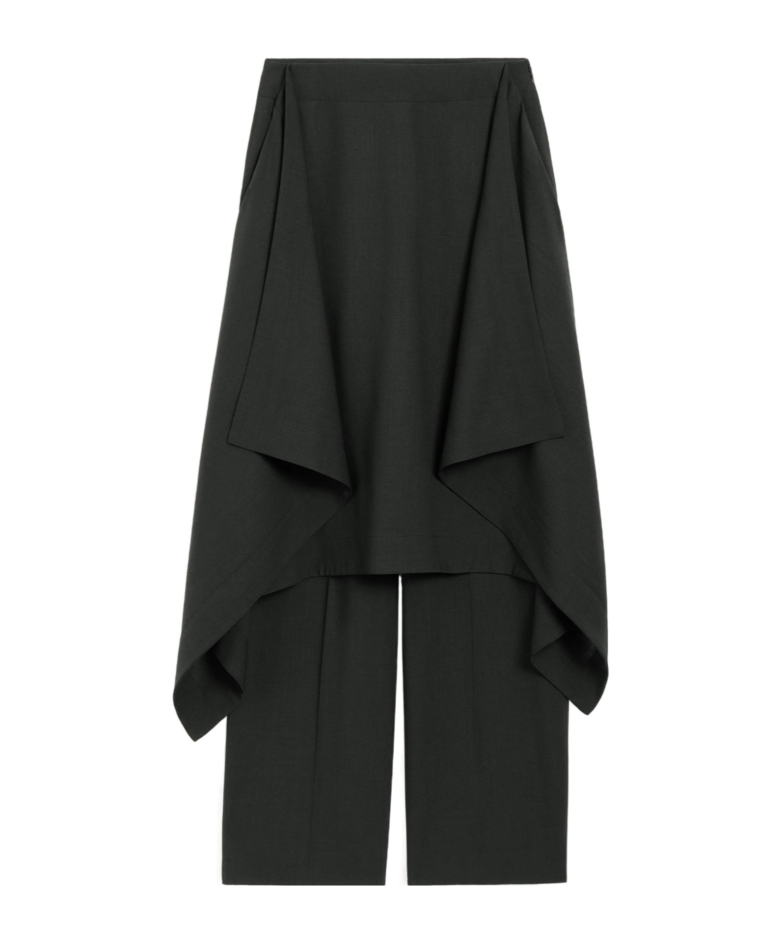 Ami Alexandre Mattiussi Black Wool Skirt Trousers Grey In Gray