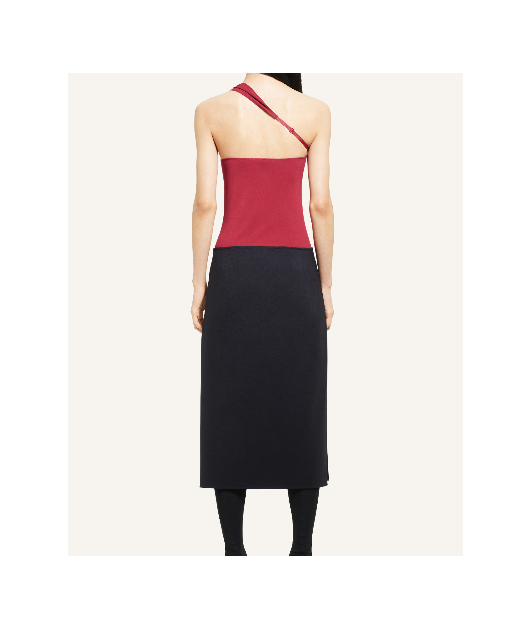 Courrèges Slash Asymmetrical Top In Garnet Red