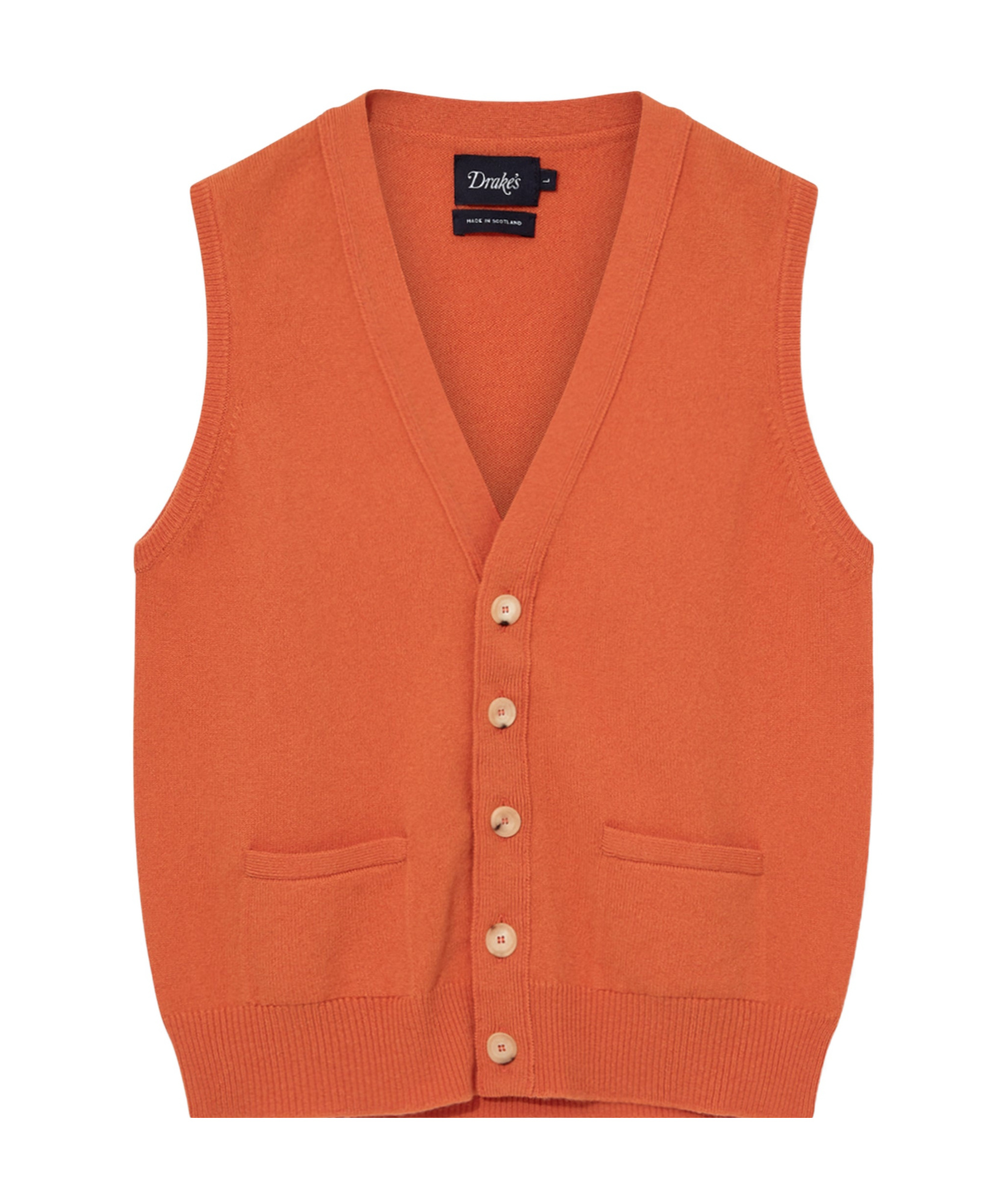 Drake's London V-neck Cardigan In Red