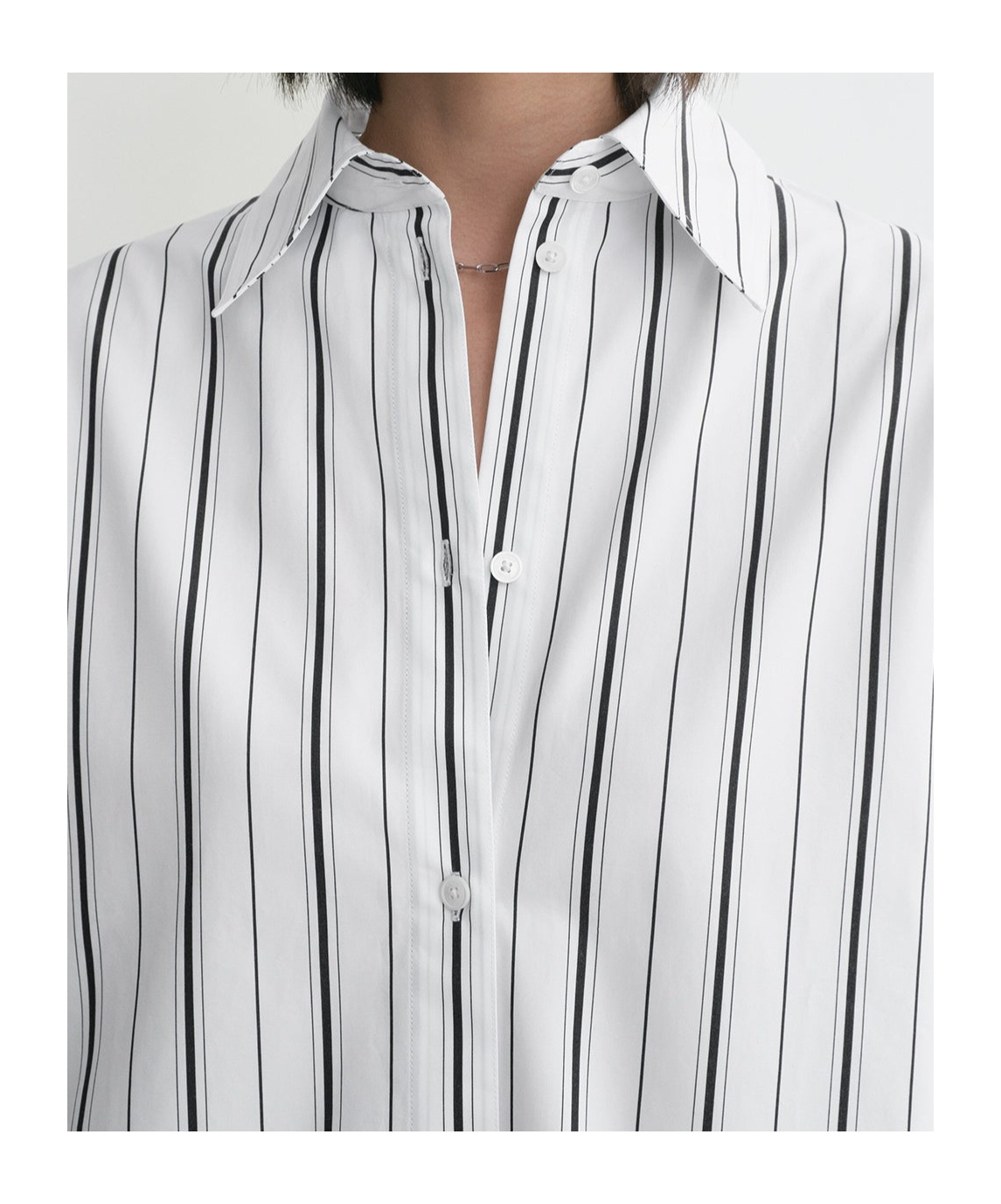 Totême Toteme Oversize Stripe Organic Cotton Poplin Button-up Shirt In White