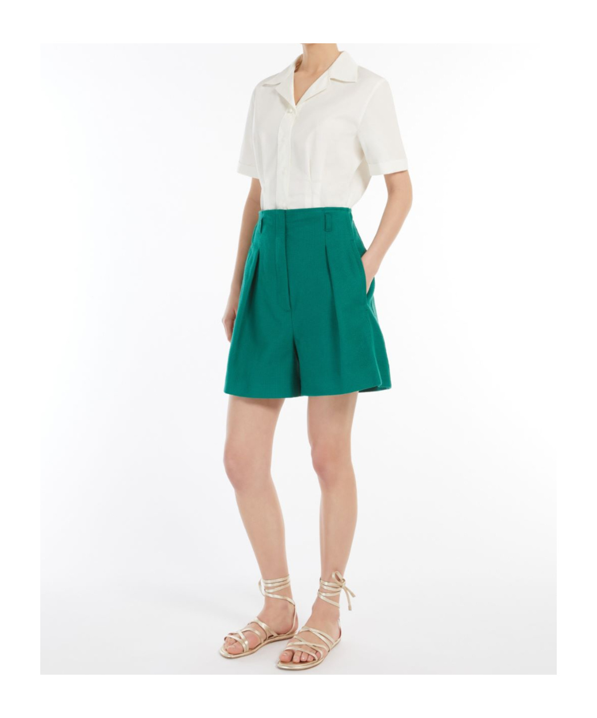 Weekend Max Mara Button-up Short-sleeved Top In White
