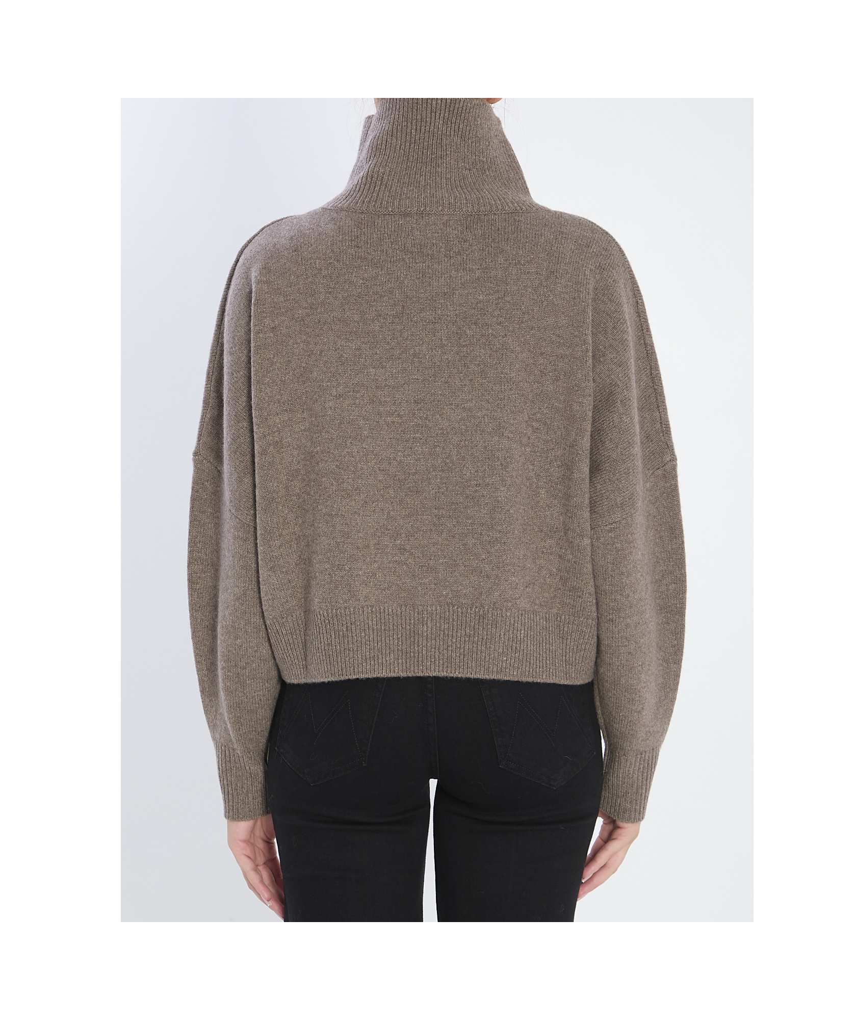 Loulou De Saison Luke Ribbed-collar Wool Sweater In Gray