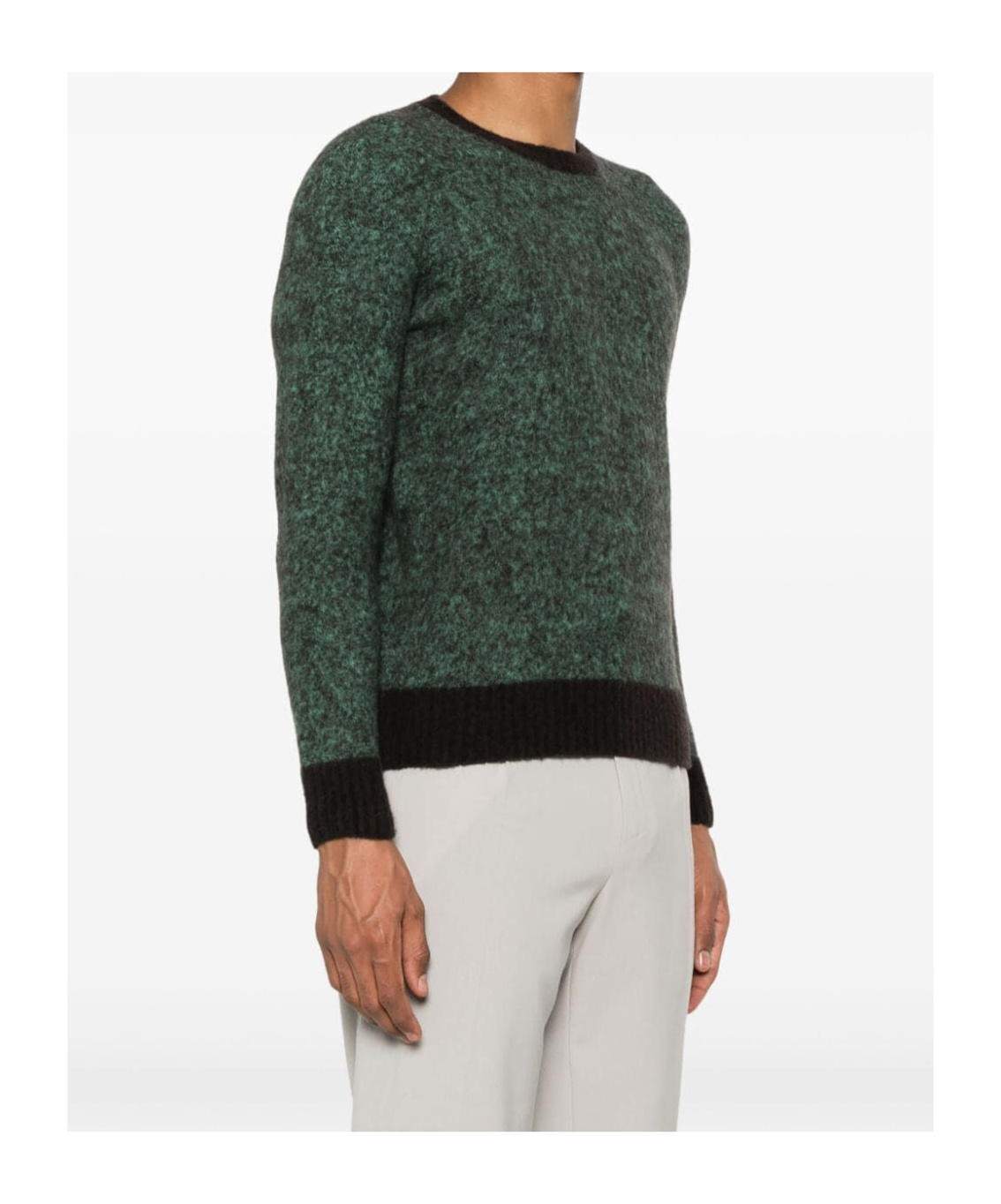 Drumohr Long Sleeve Crew Neck Sweater Clothing In Black