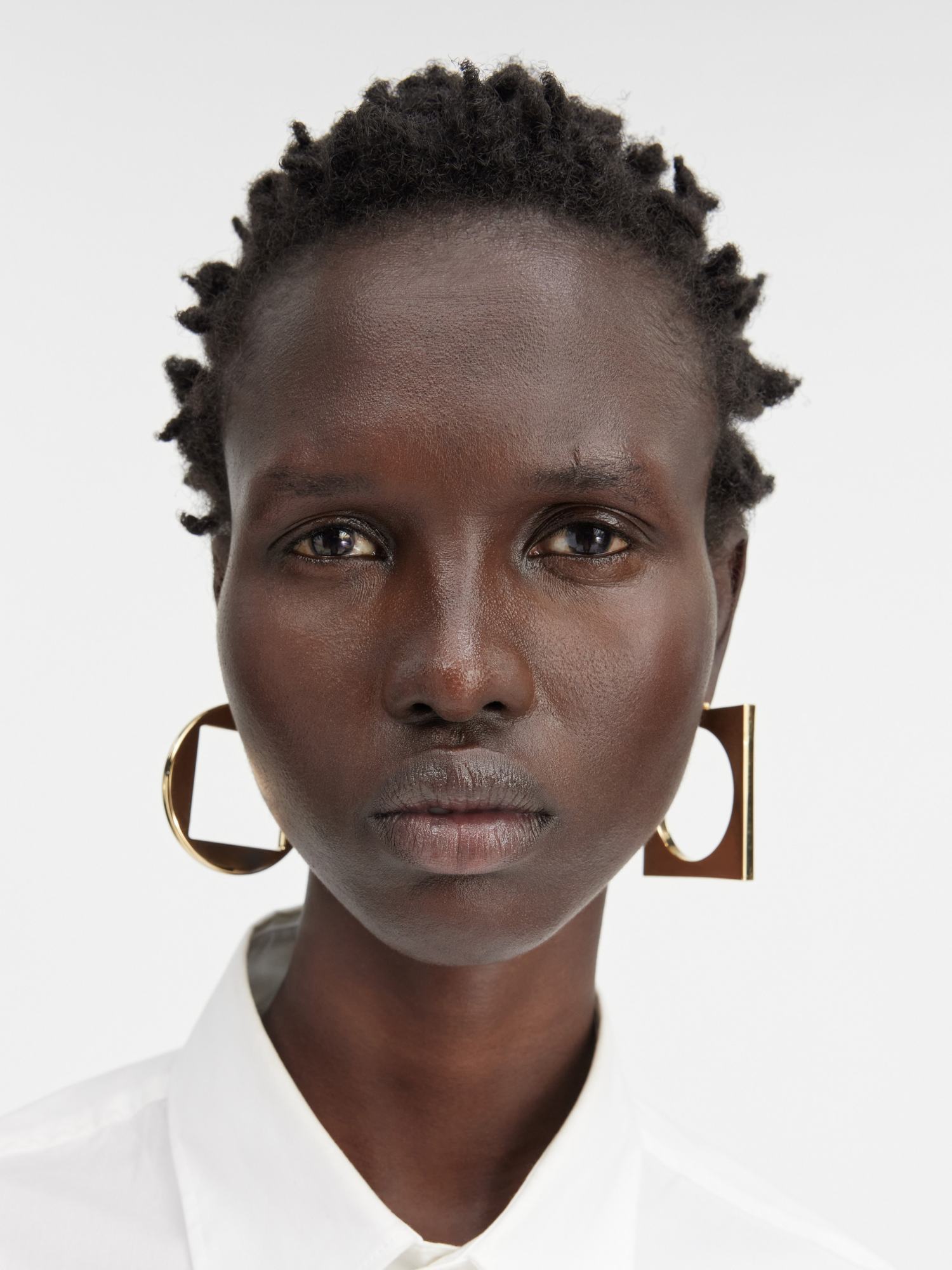Jacquemus Les Creoles Rond Carré Hoop Earrings In Yellow