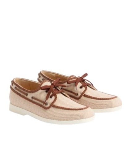 Valentino Men's Palm Avenue Canvas Boat Shoes In Brown
