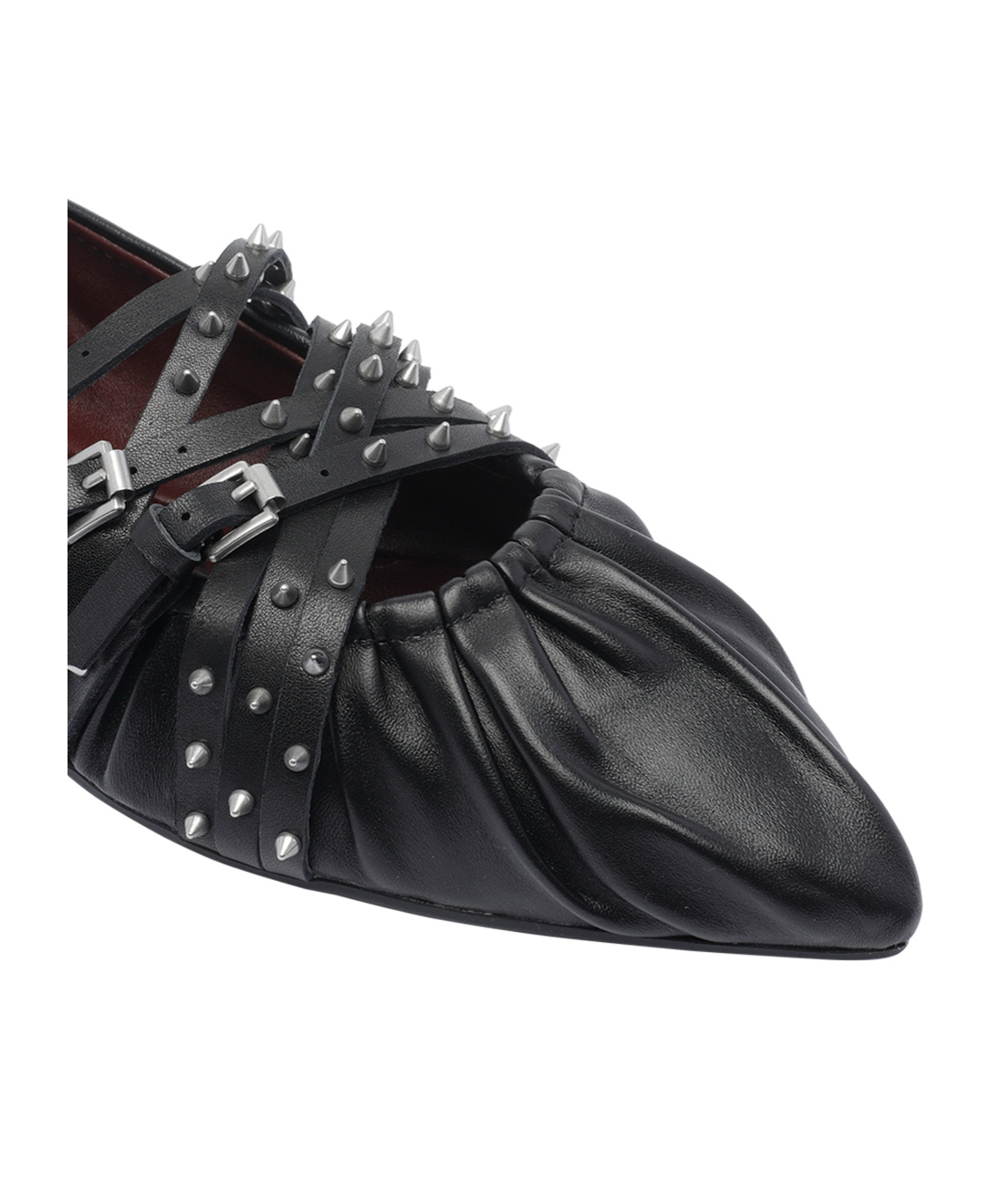 Ash Pointed-toe Flats In Black