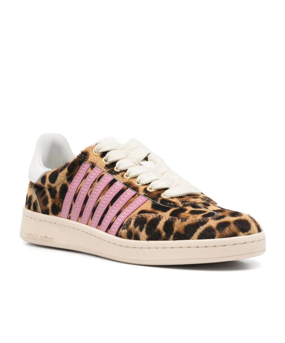 Dsquared2 Leopard-print Sneakers In Brown