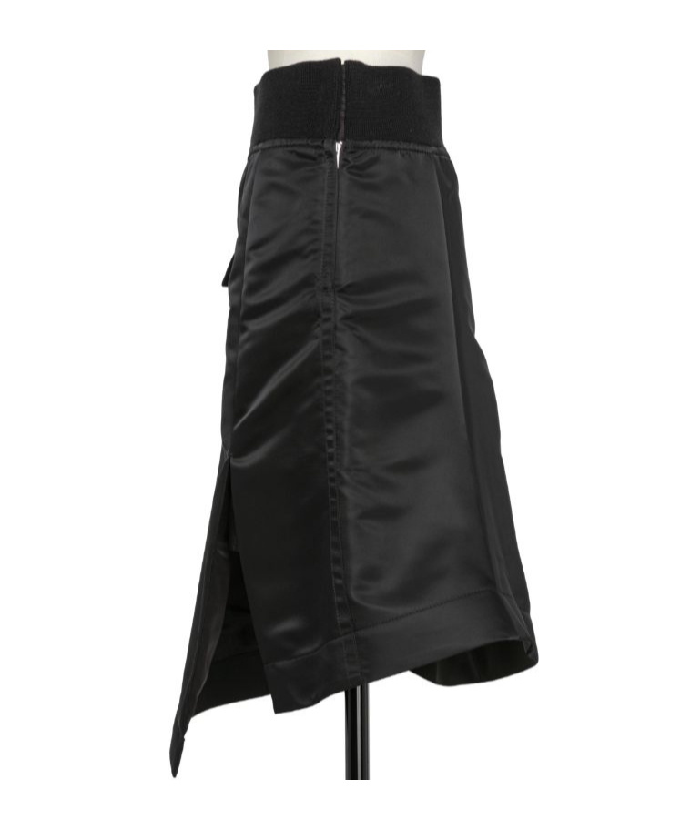 Sacai Front-slit Asymmetric Midi Skirt In Black