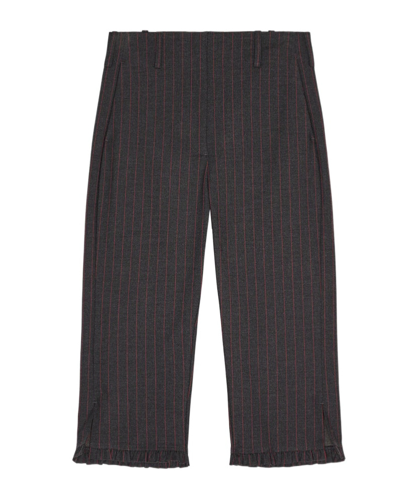 Ganni Pinstriped Trousers - Women's - Fabric In Black