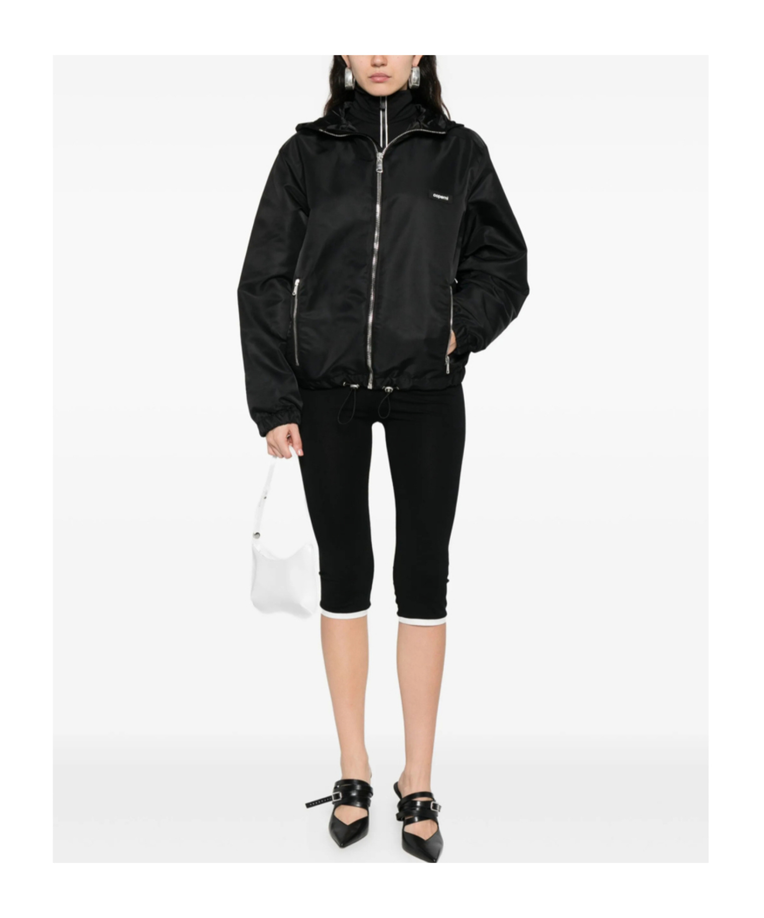 Coperni Hooded Zip-up Casual Jacket In Black