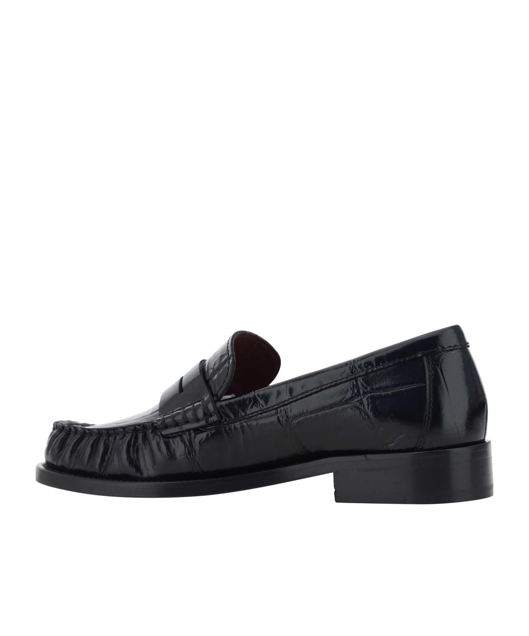 Paris Texas Loafer Shoes In Black Maxi Croco-embossed Leather In Black