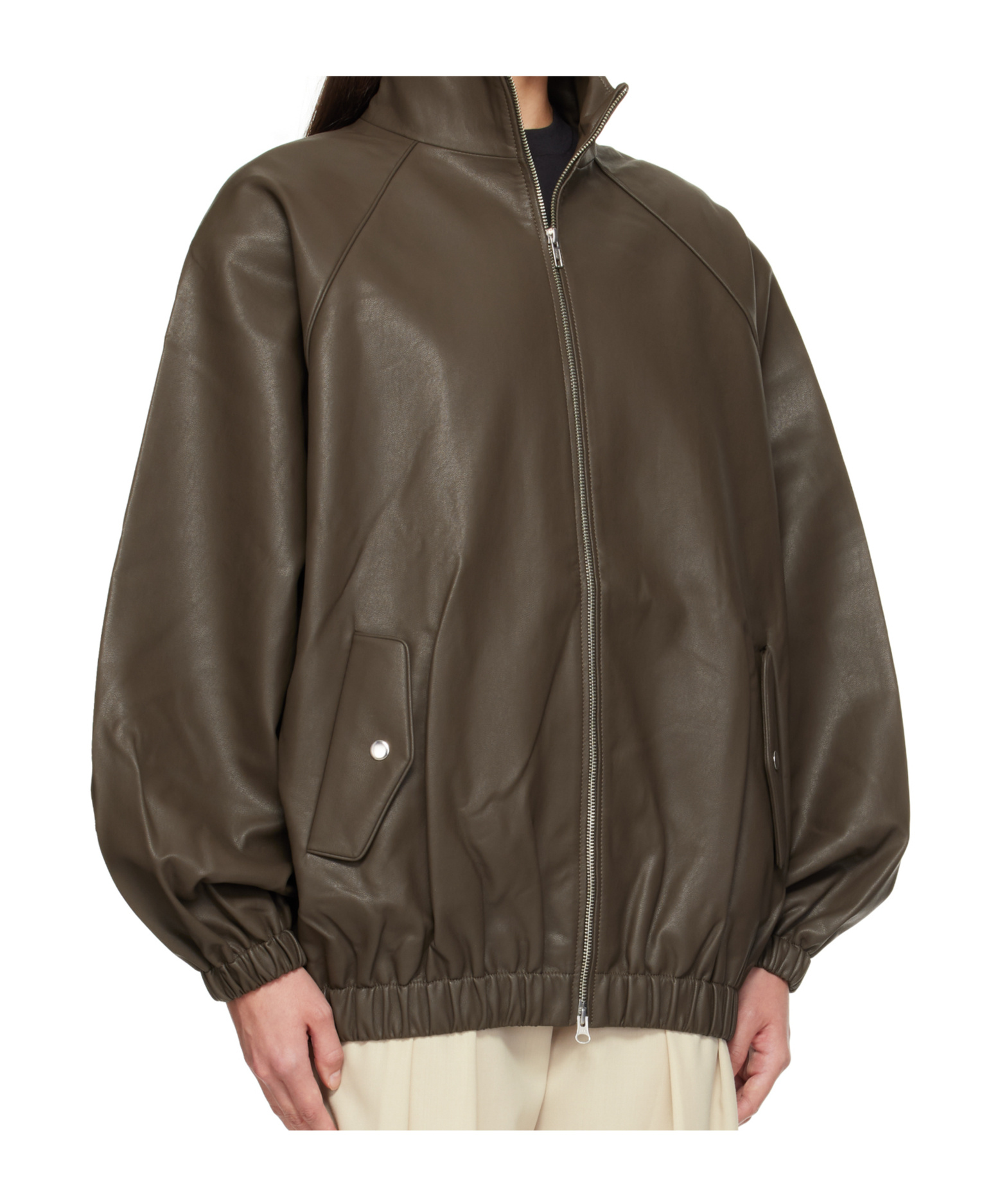 The Frankie Shop Bomber Jacket In Brown