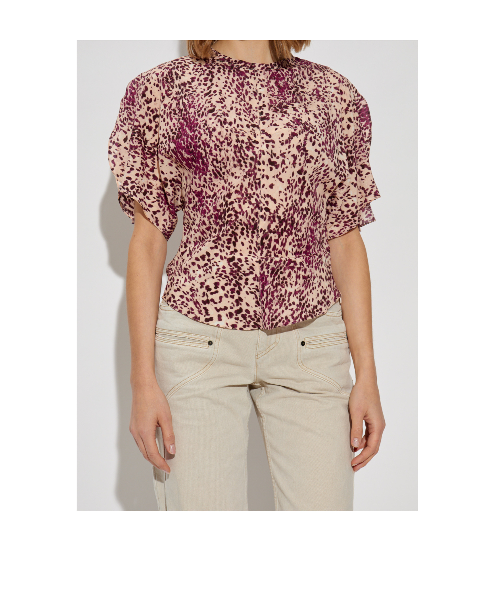 Isabel Marant Open-necked Black Shirt In Nude