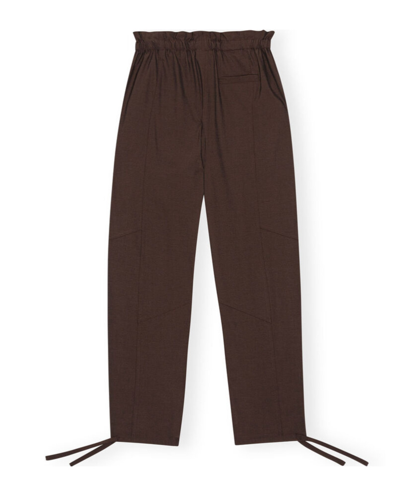 Ganni Elasticated-waistband Trousers In Black