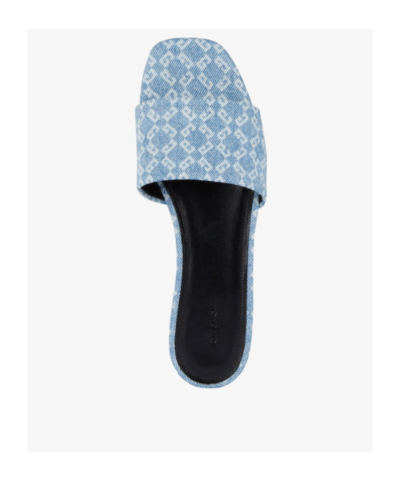 Givenchy 4g Flat Mules In Raffia In Blue
