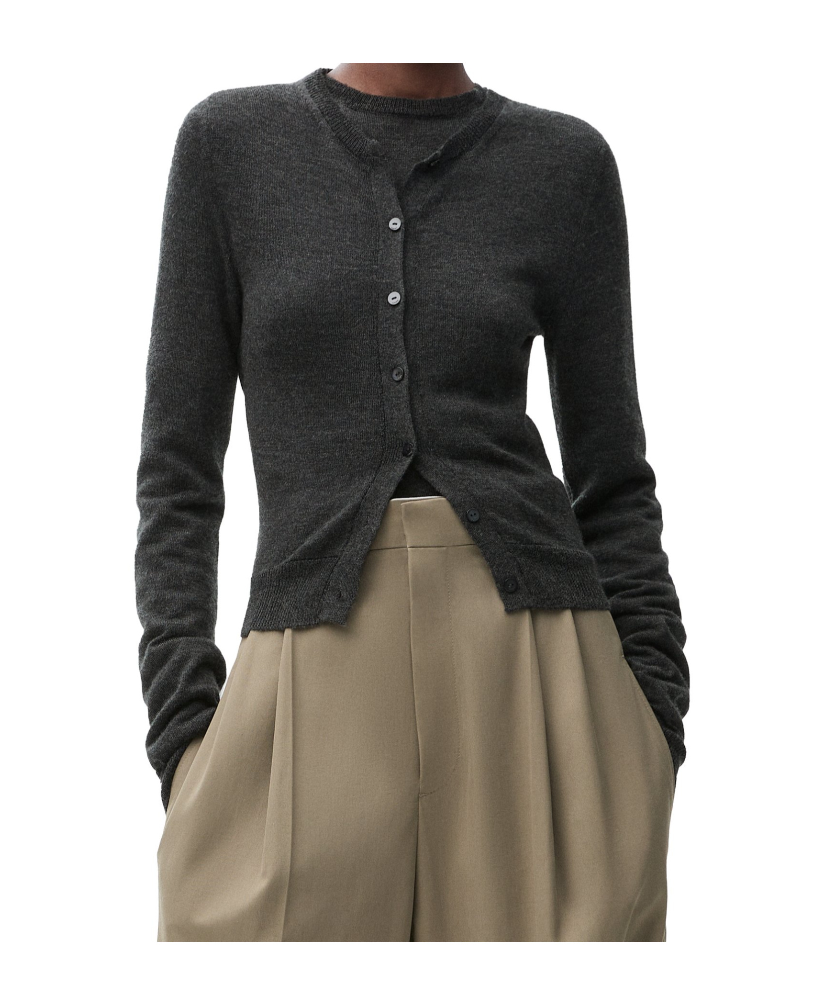 Loewe Cashmere And Silk Pendant Cardigan In Black