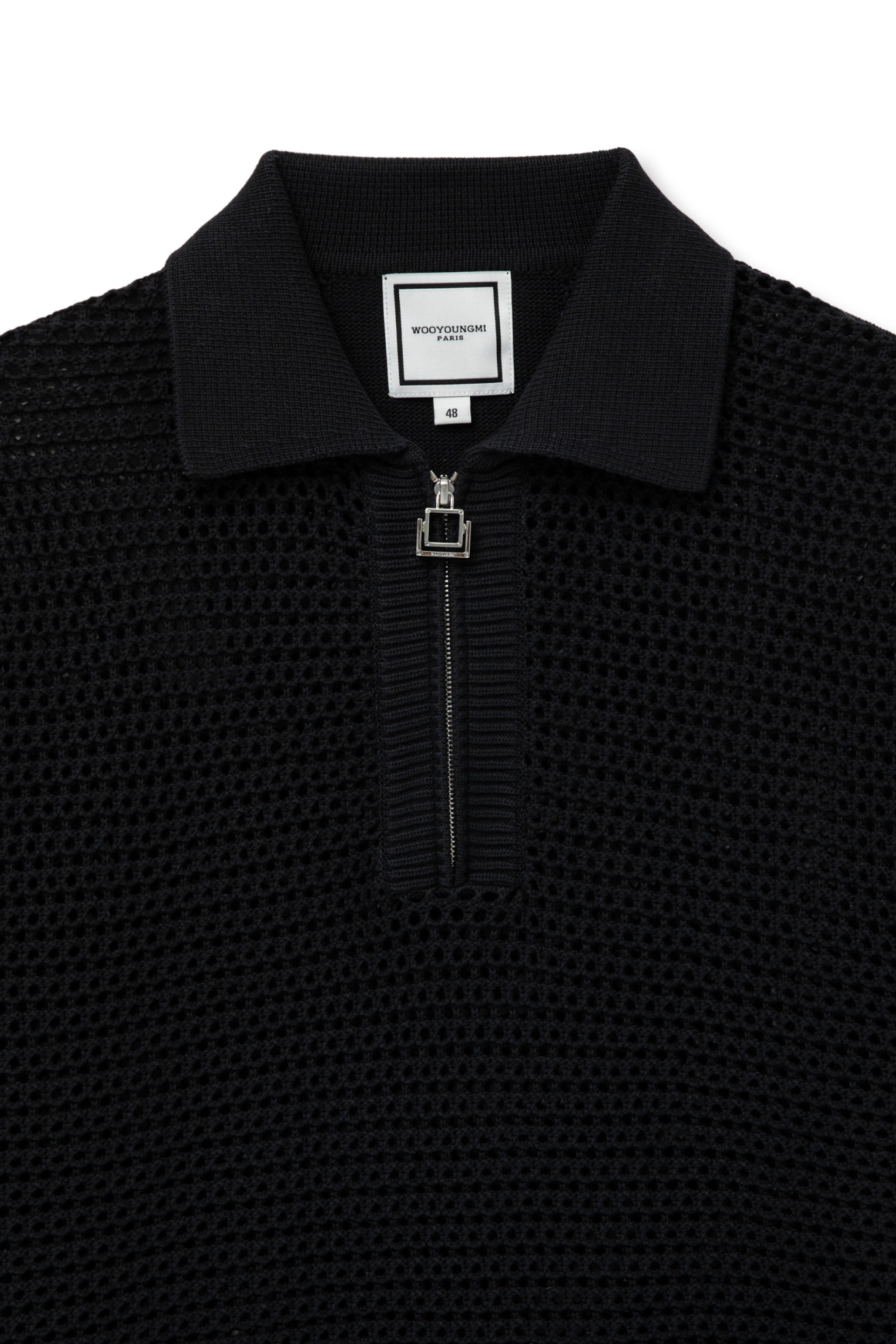 Wooyoungmi Mesh Short-sleeved Sweater In Black