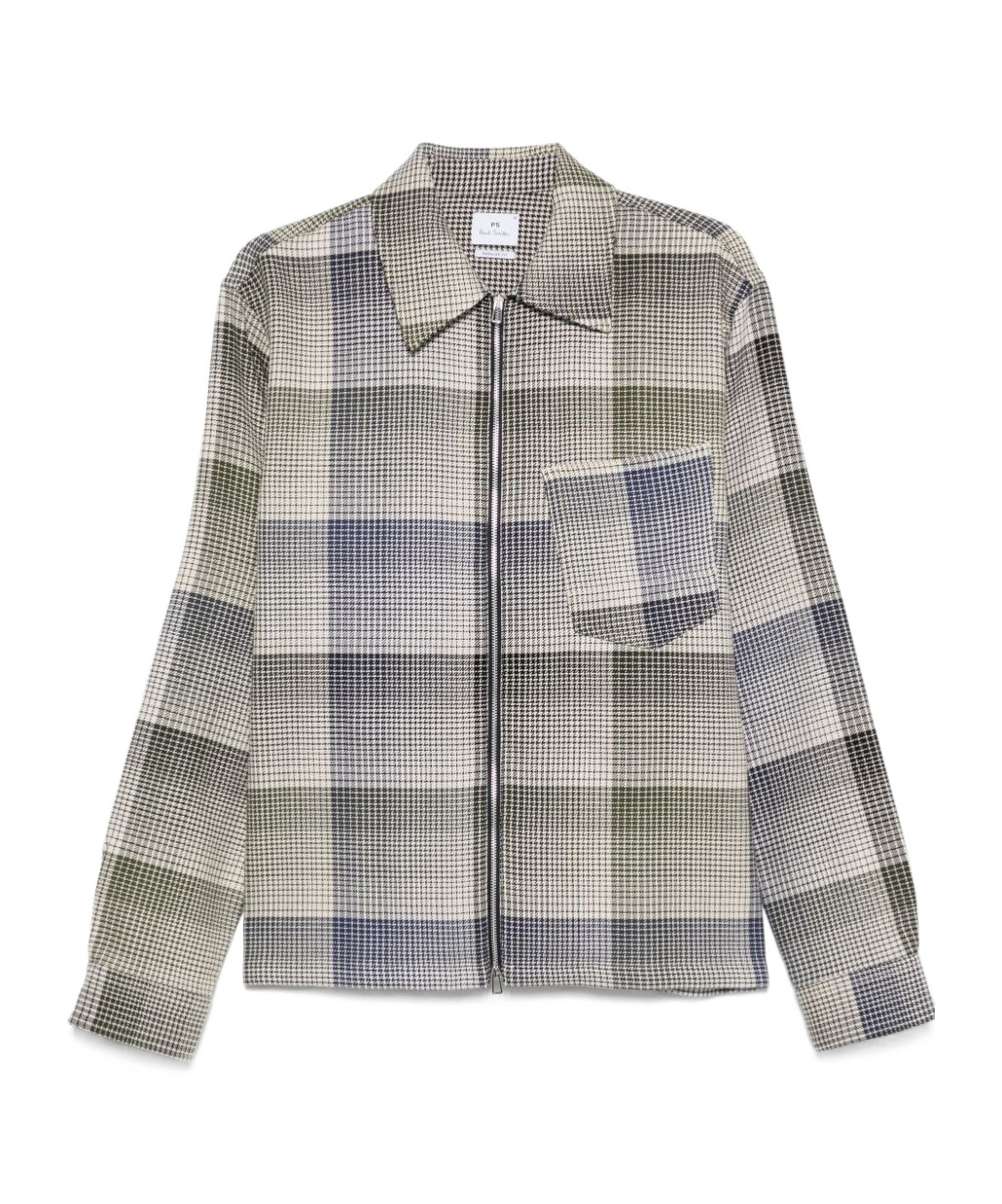 Ps By Paul Smith Ps Paul Smith Checked Cotton Shirt Jacket In Gray