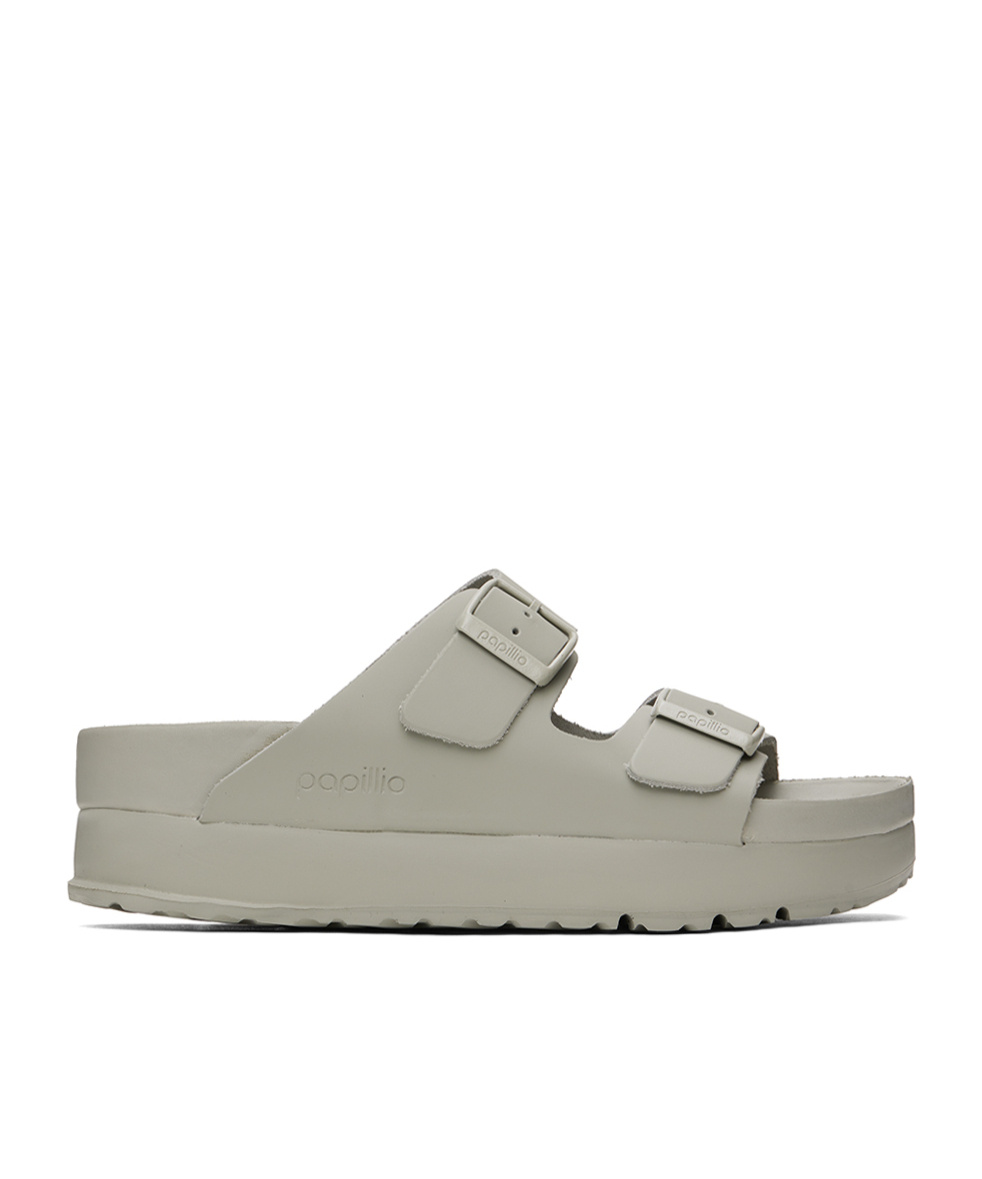 Shop Birkenstock Arizona Flex Platform Sandals In Gray